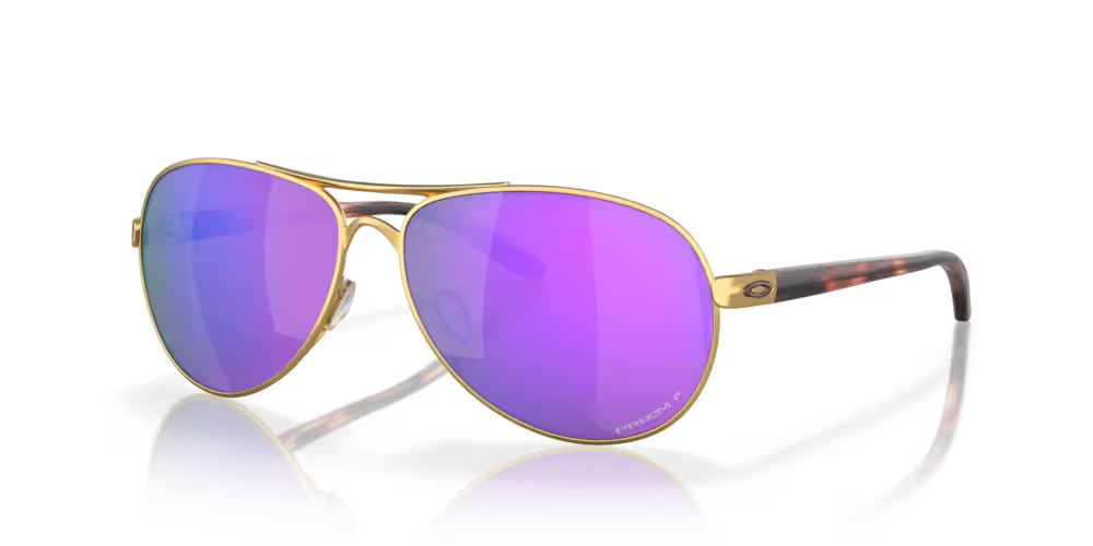 Oakley® Feedback in Prizm Violet Polarized Lenses, Satin Gold Frame