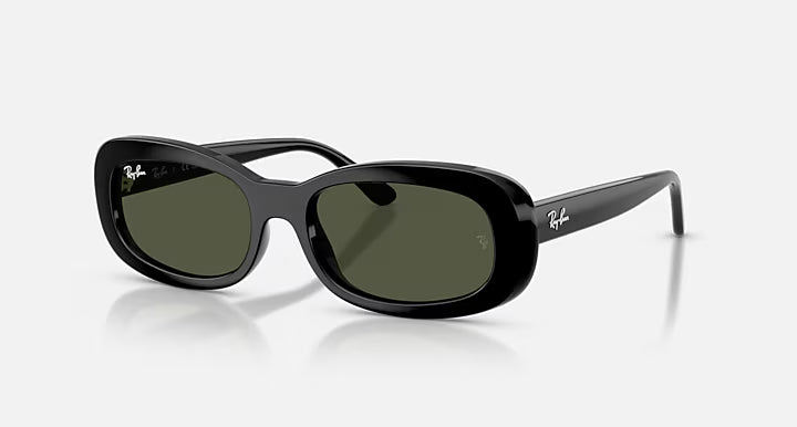 Ray-Ban Polished Black Frame with Green Lenses