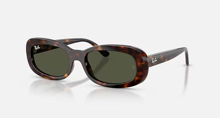 Ray-Ban Polished Havana Frame with Green Lenses