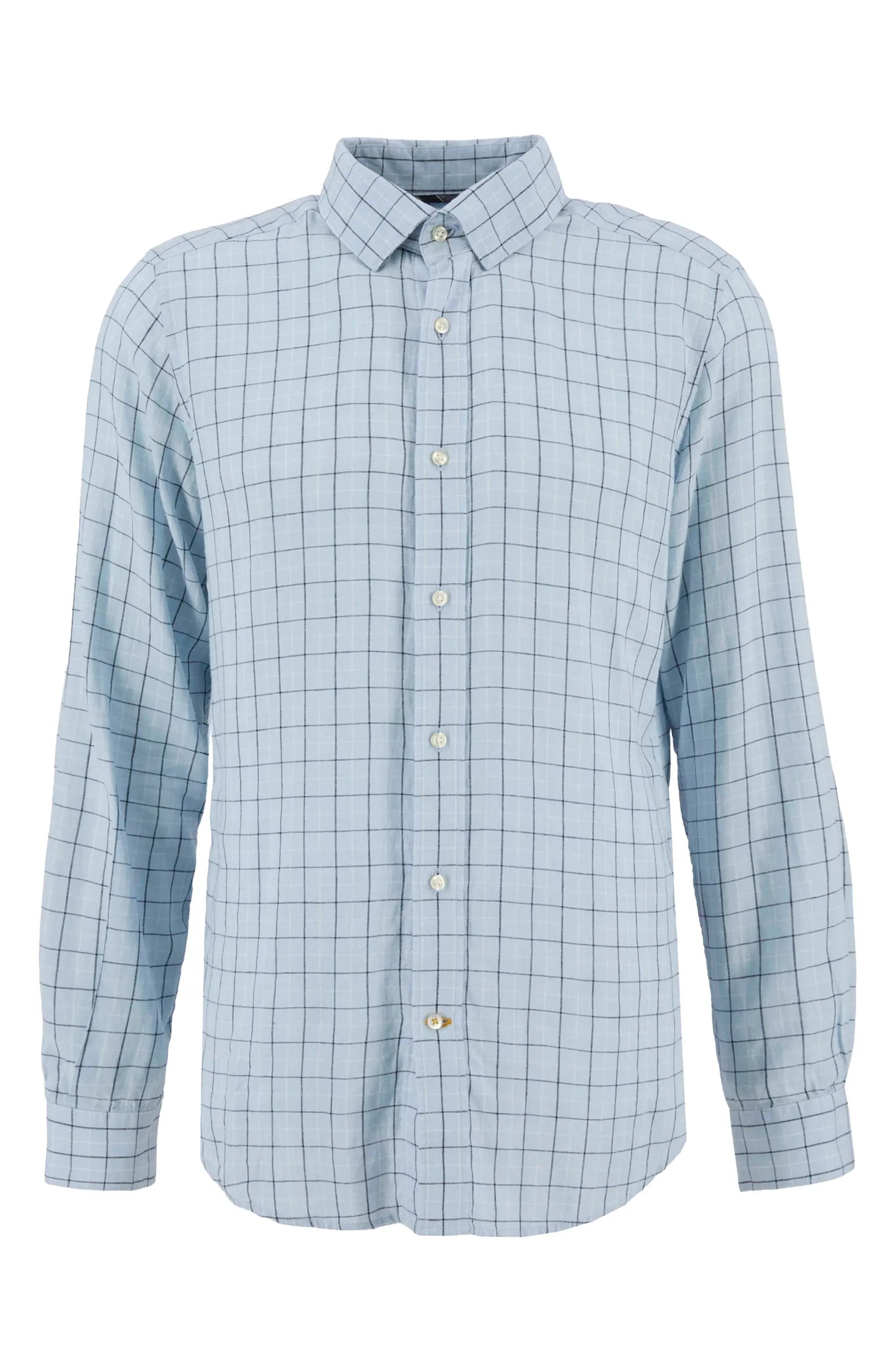 Barbour Belleview Tattersall Long Sleeved Shirt in Sky Blue