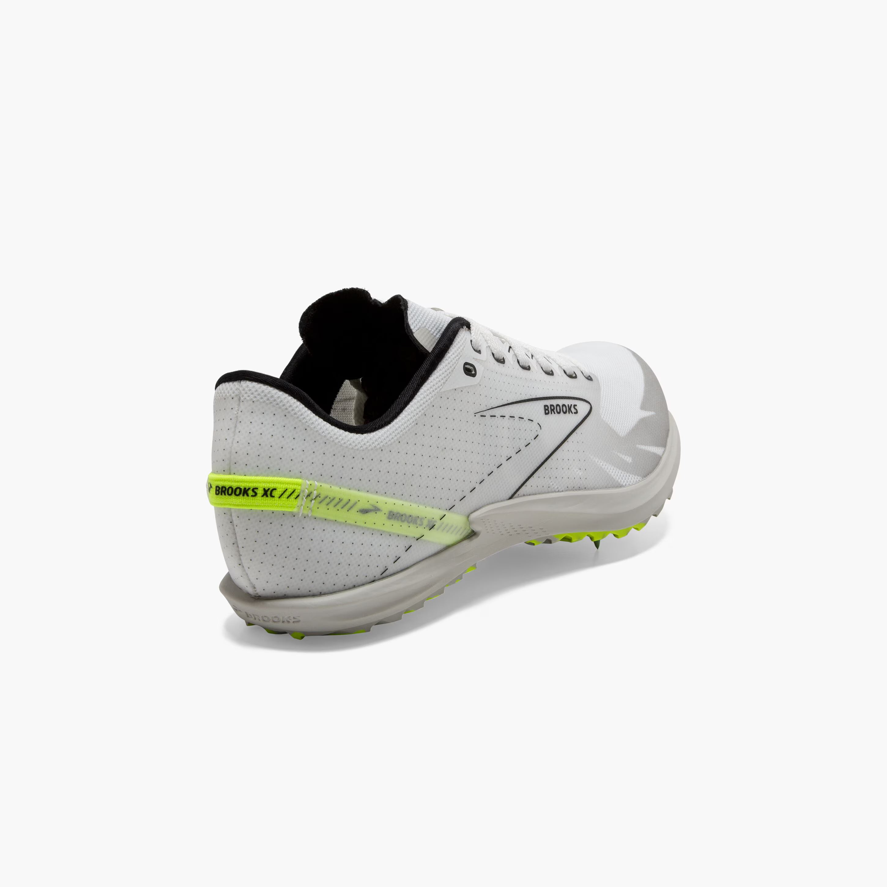 Brooks Running Draft XC Cross Country Running Shoe with Spikes in White/Black/Nightlife