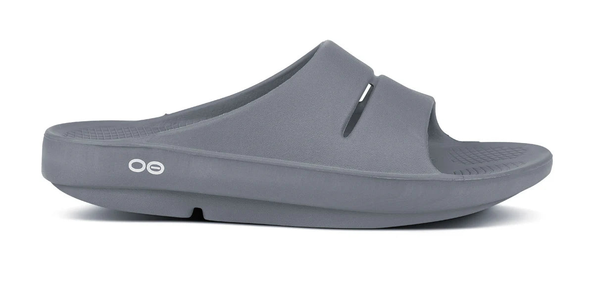 Oofos OOahh Recovery Slide Sandal in Slate