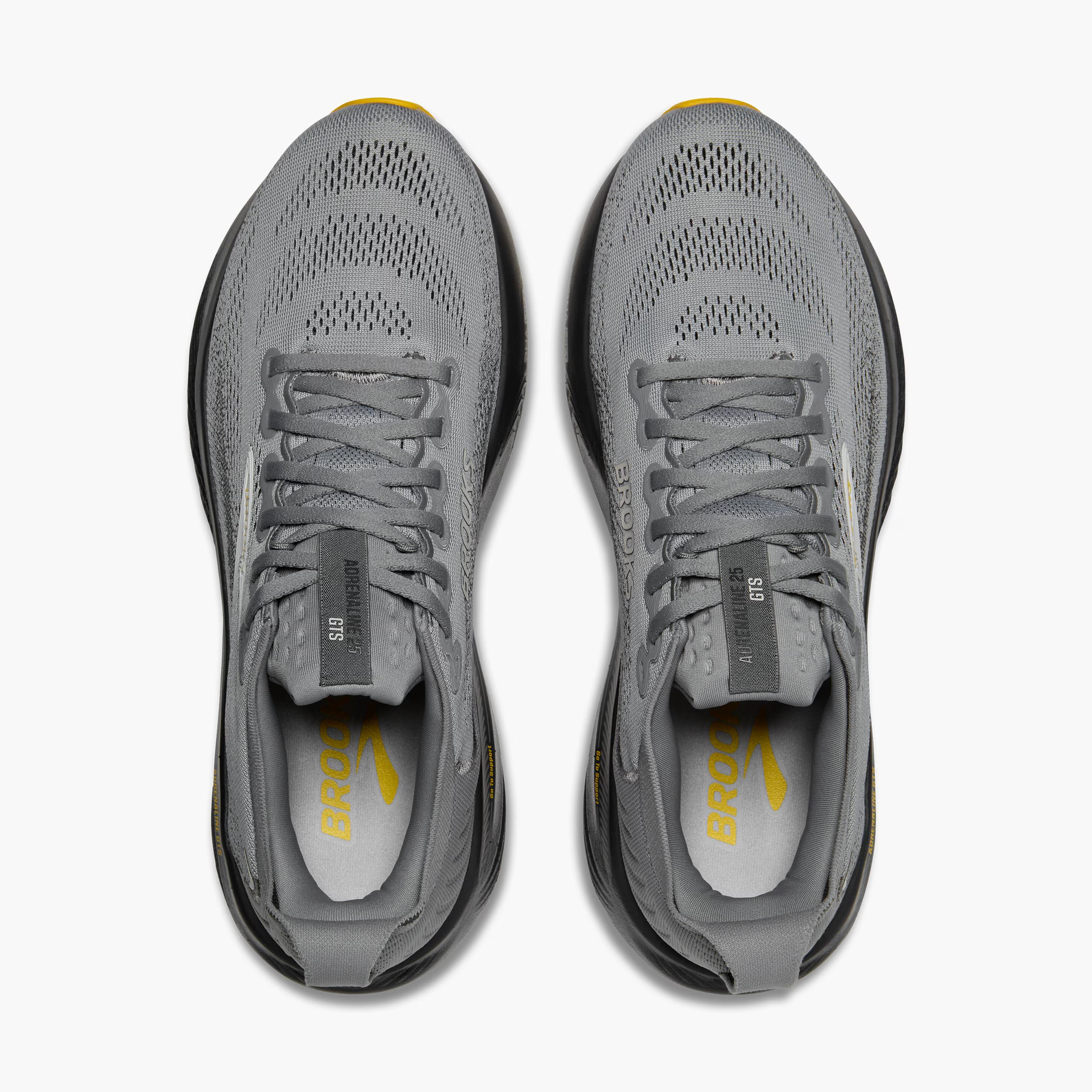 Men's Brooks Running Adrenaline GTS 25 Road Running Shoe in Primer Grey/Ebony/Jasmin