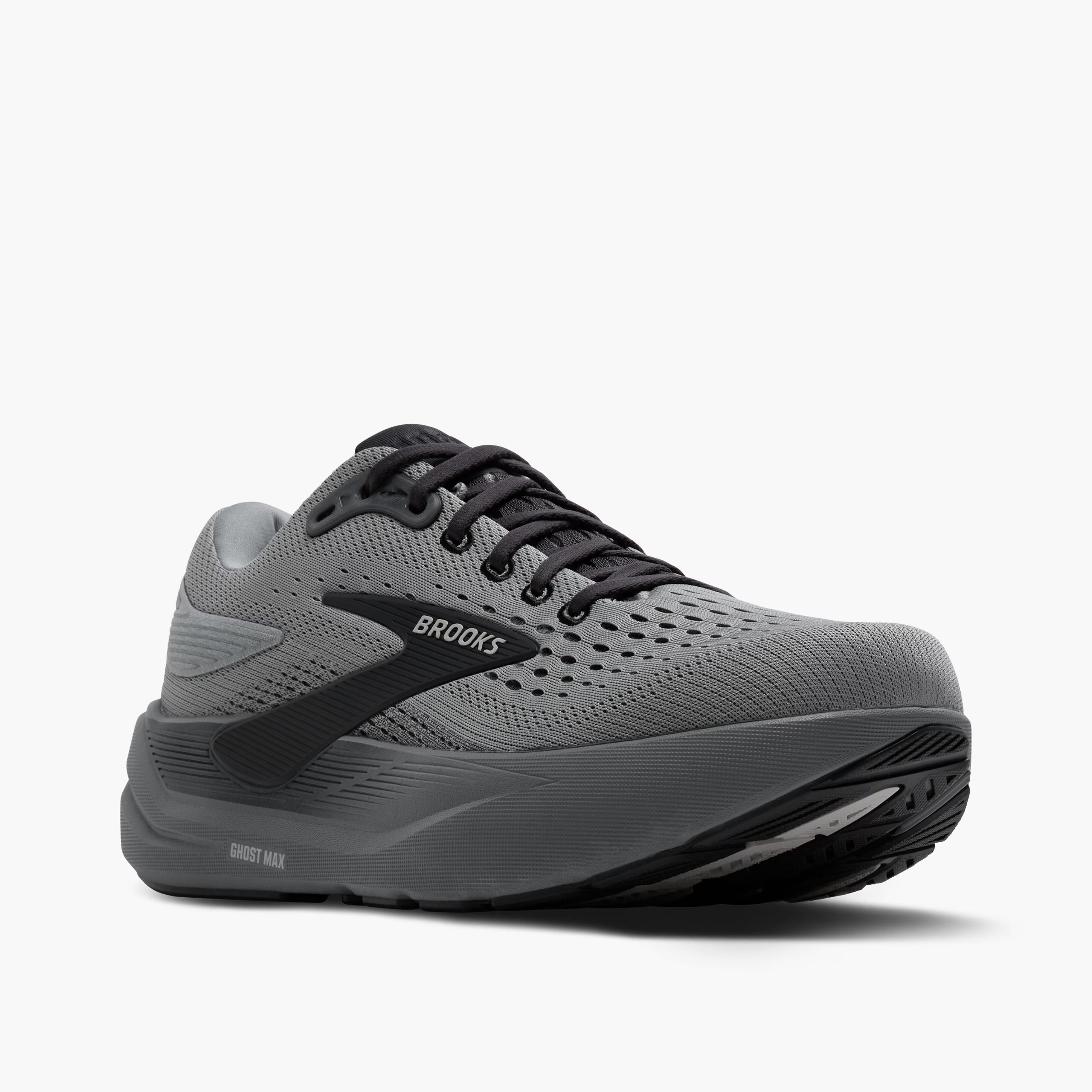 Men's Brooks Ghost Max 3 Road Running Shoe in Primer Grey/Ebony