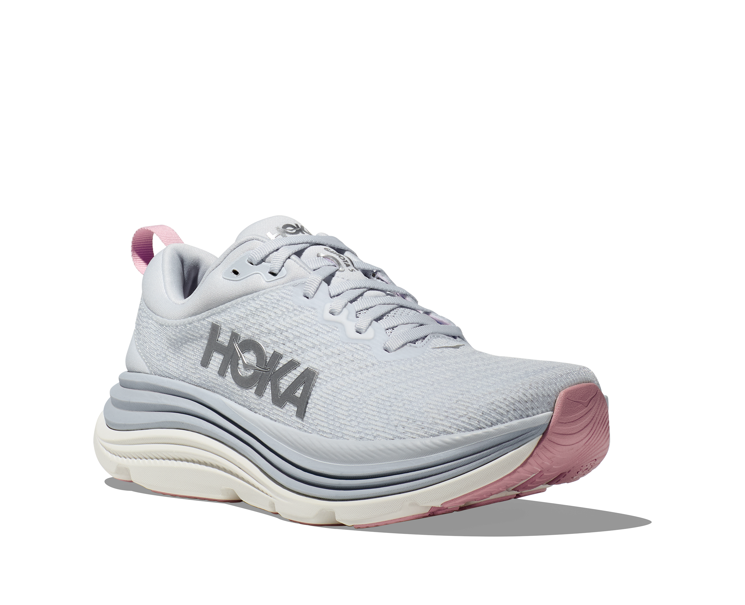 Women's HOKA Gaviota 5 Running Shoe in Sea Ice / Pink Twilight