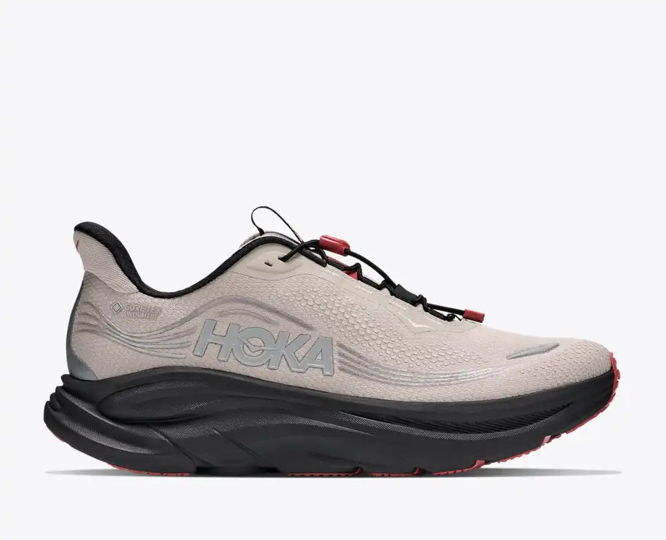 Men's HOKA Clifton 11 GTX Running Shoe in River Rock Grey | Carbon Black