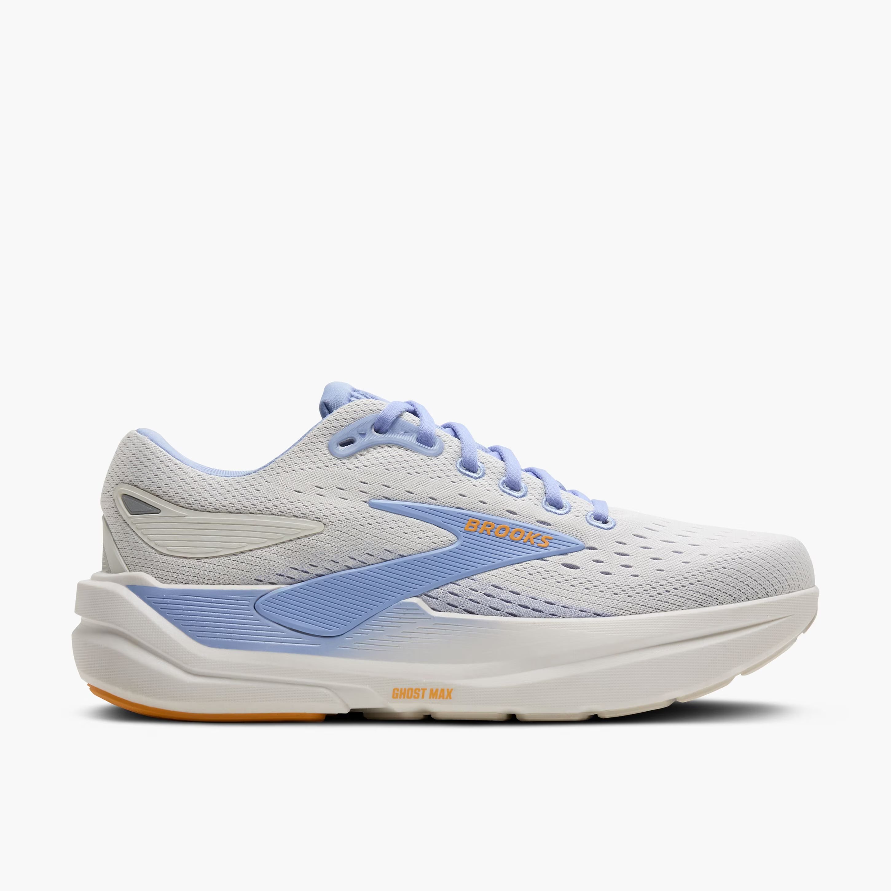 Women's Brooks Ghost Max 3 Road Running Shoe in Coconut/Blue Heron/Orange