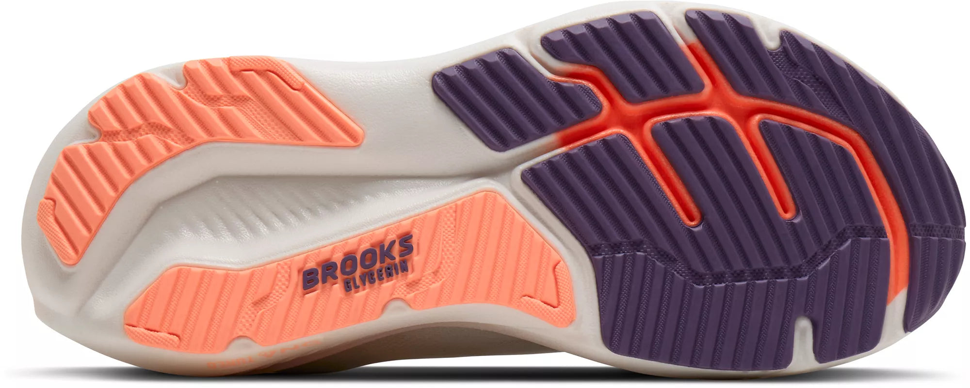 Women's Brooks Running Glycerin 23 Road Running Shoe in White/Mulled Grape/Clear