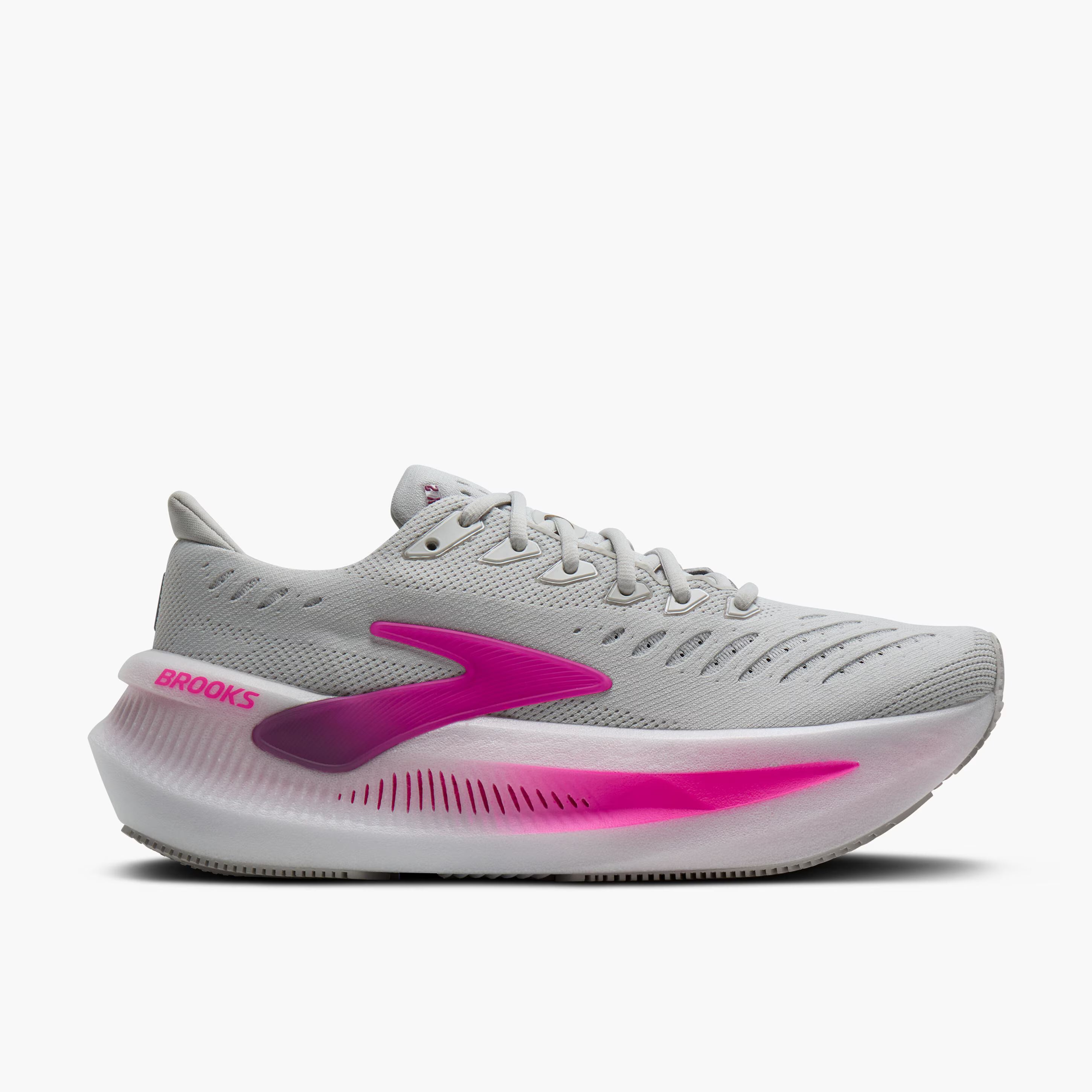 Women's Brooks Running Glycerin Max 2 Road Running Shoe in Oyster/Argyle/Cyber Pink