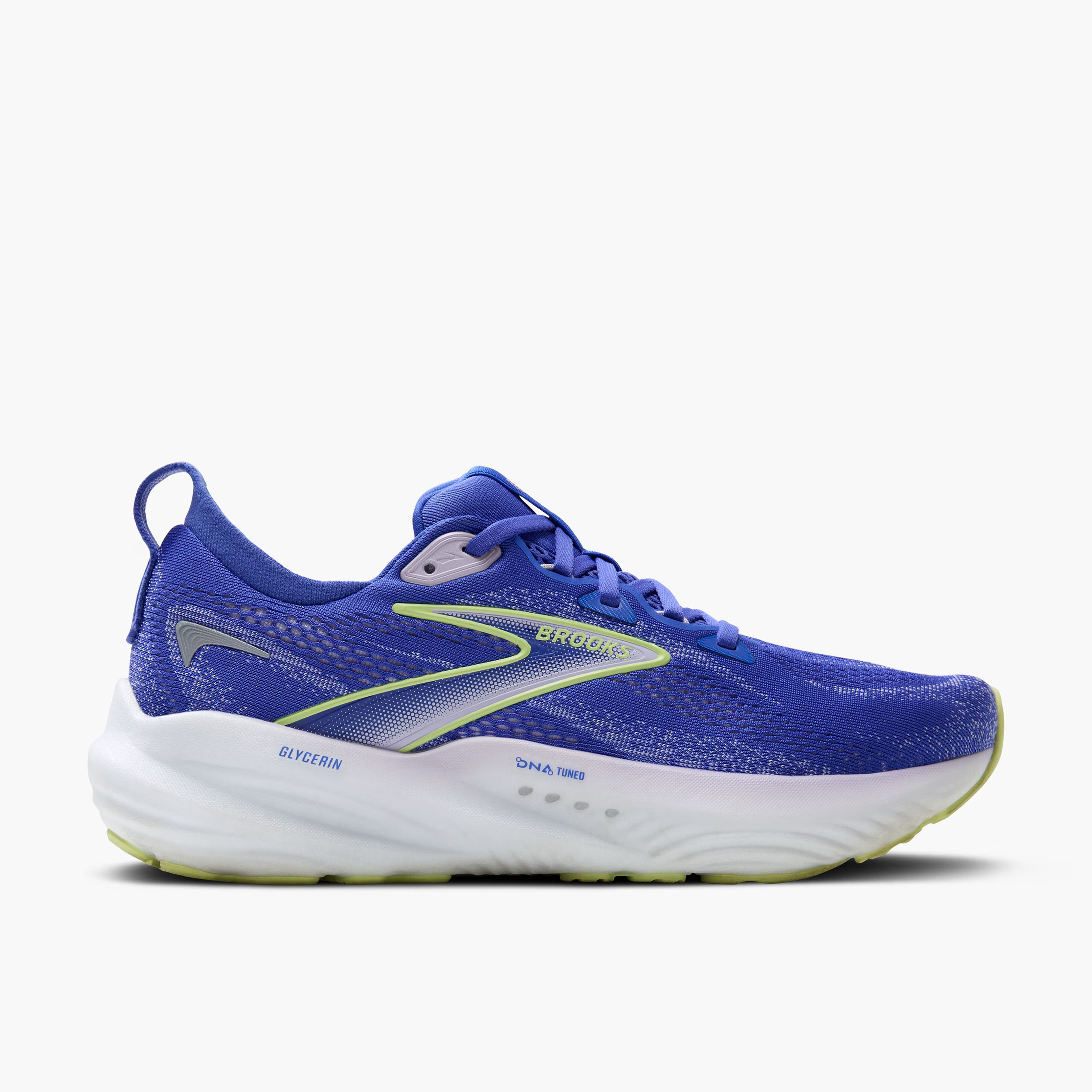 Women's Brooks Glycerin 22 Road Running Shoe in Amparo Blue/Hyper Iris/Yellow