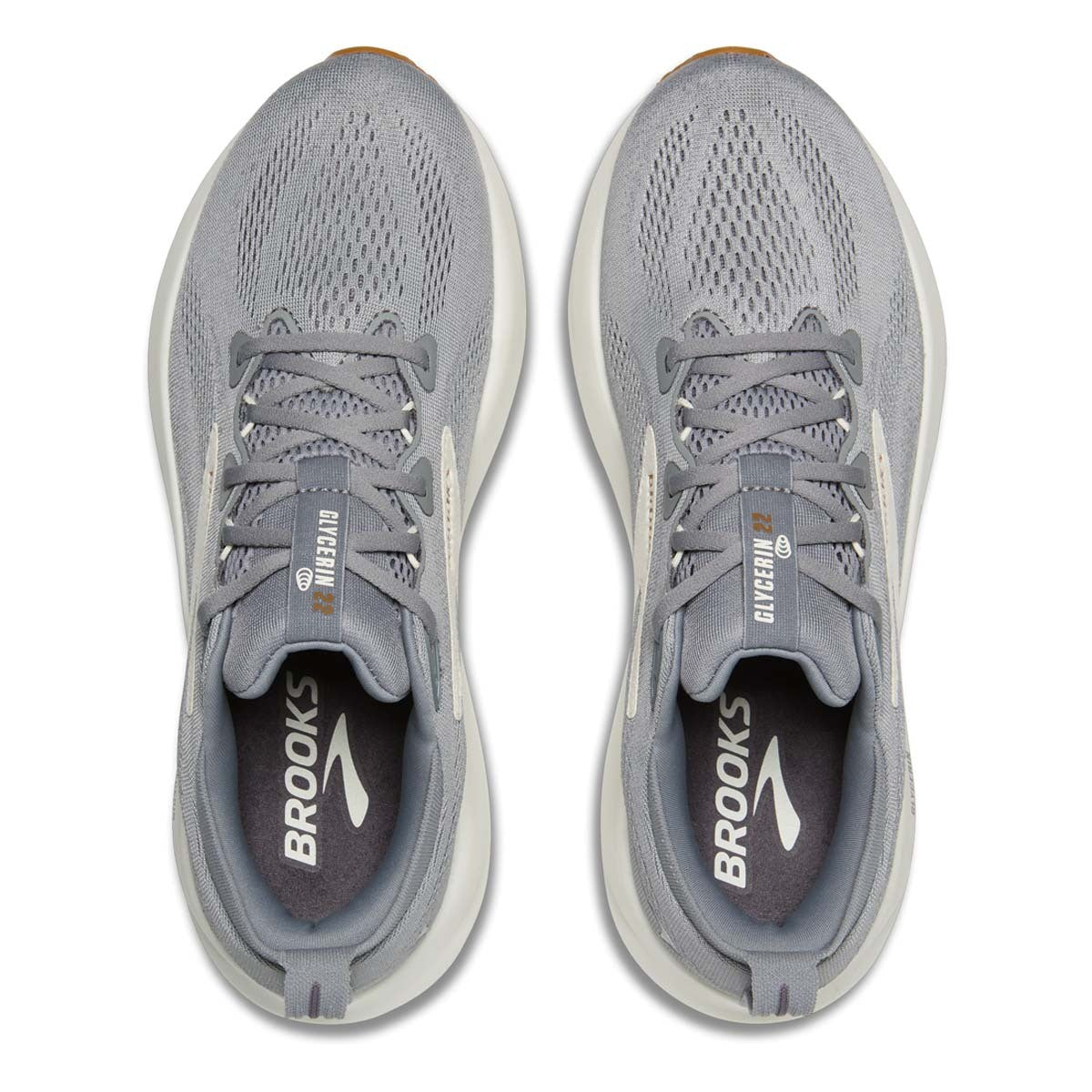 Men's Brooks Glycerin 22 Road Running Shoe in Primer Gray/Gray/Honey Ginger