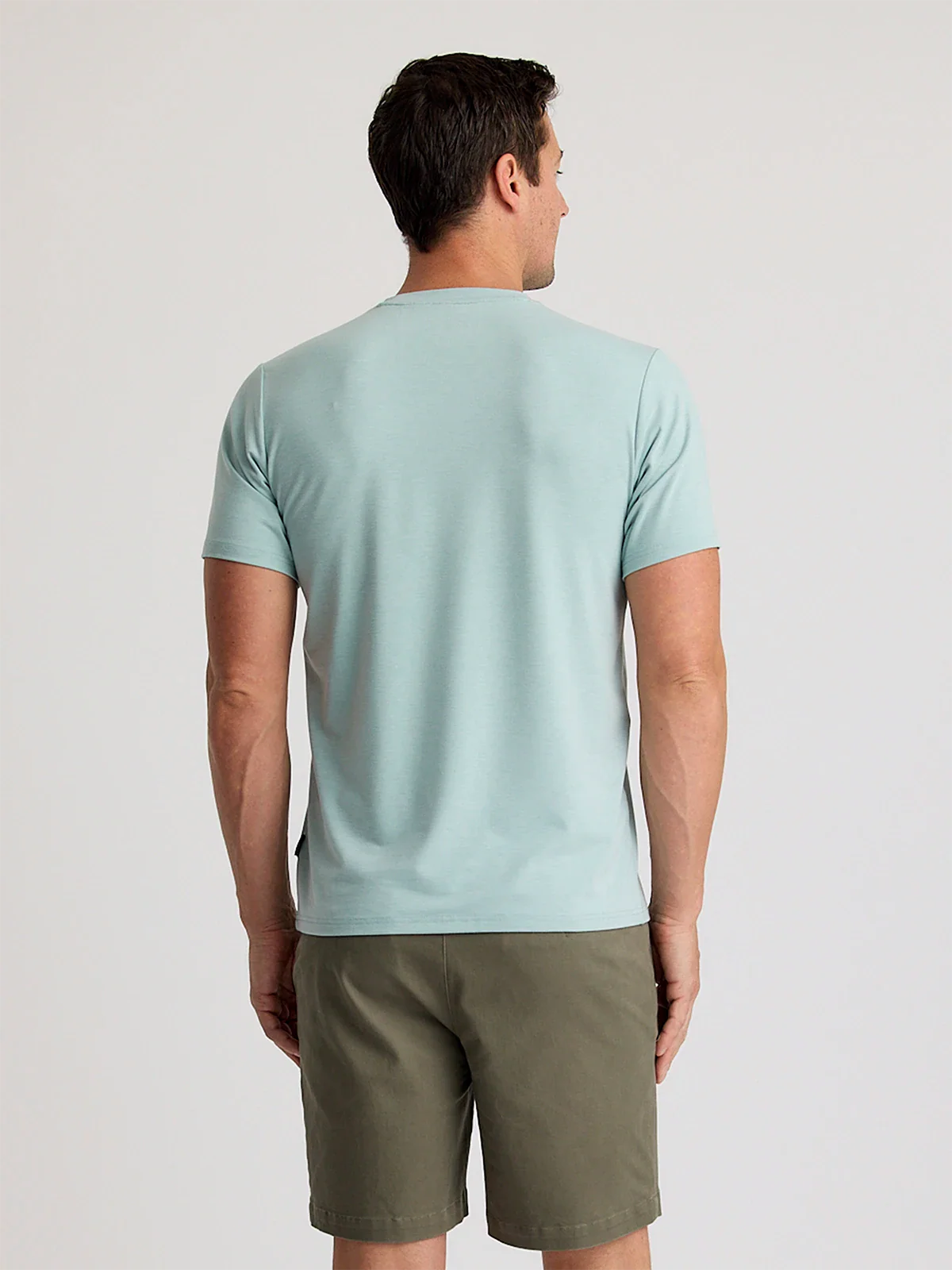 Free Fly Men's Bamboo Flex Pocket Tee in Heather Ocean Mist