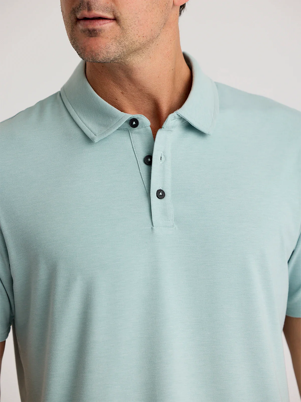 Free Fly Men's Bamboo Flex Polo II in Heather Ocean Mist