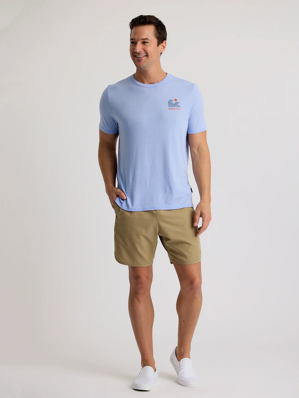 Free Fly Men's Beach Access Tee in Heather Lavender