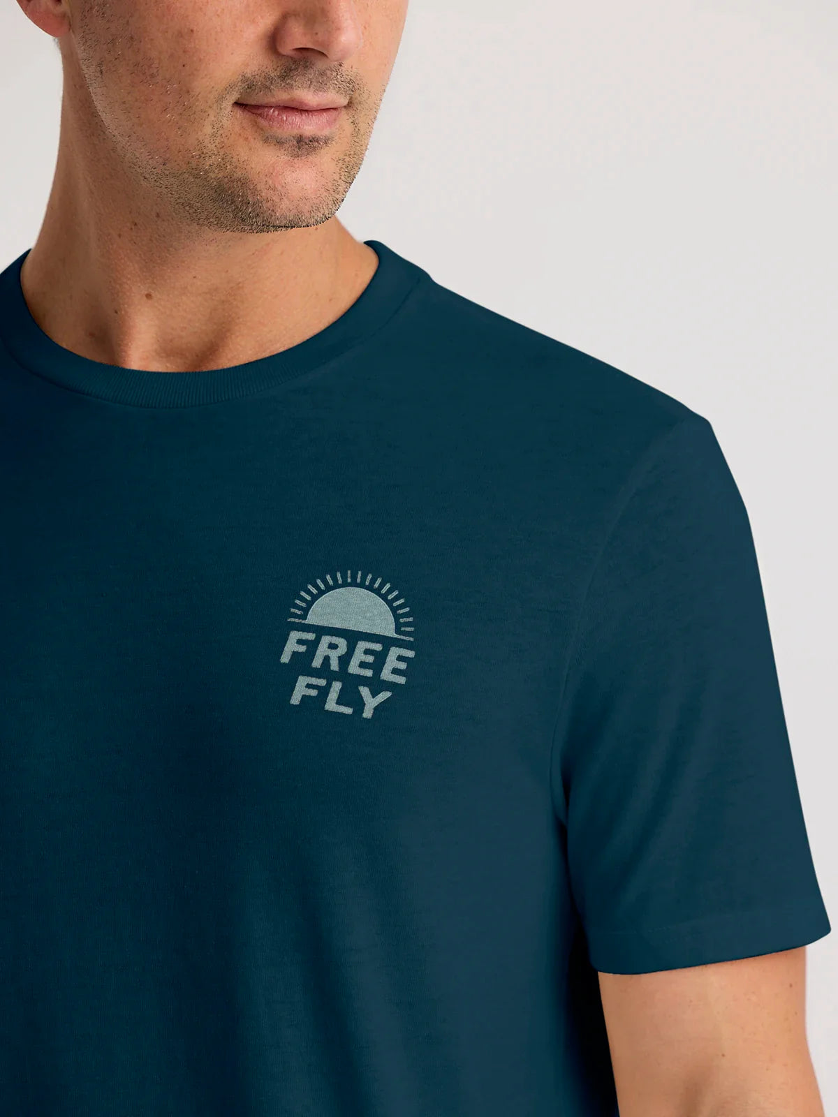 Free Fly Men's Adventure Outfitters Tee in Heather Legion Blue