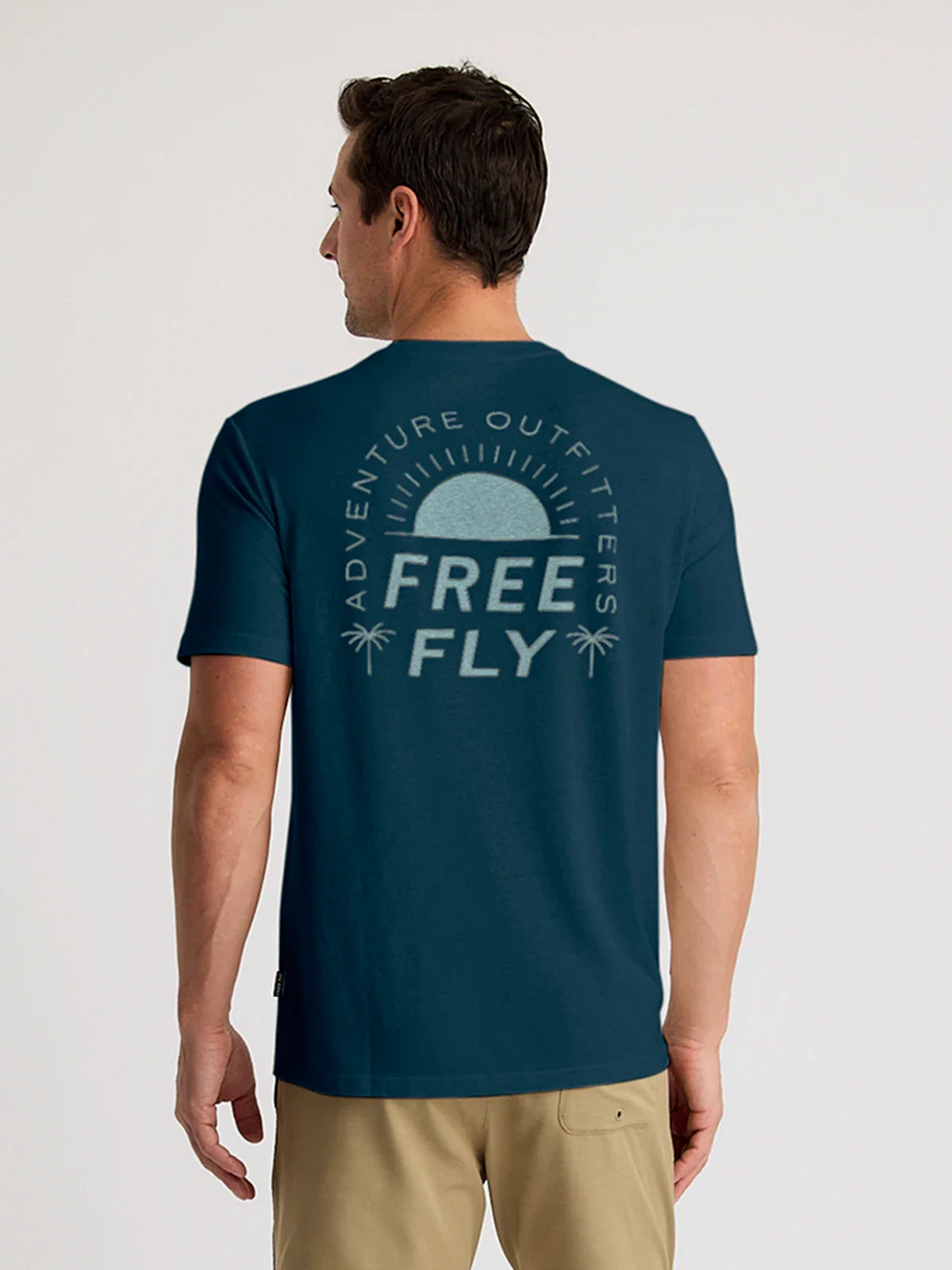 Free Fly Men's Adventure Outfitters Tee in Heather Legion Blue