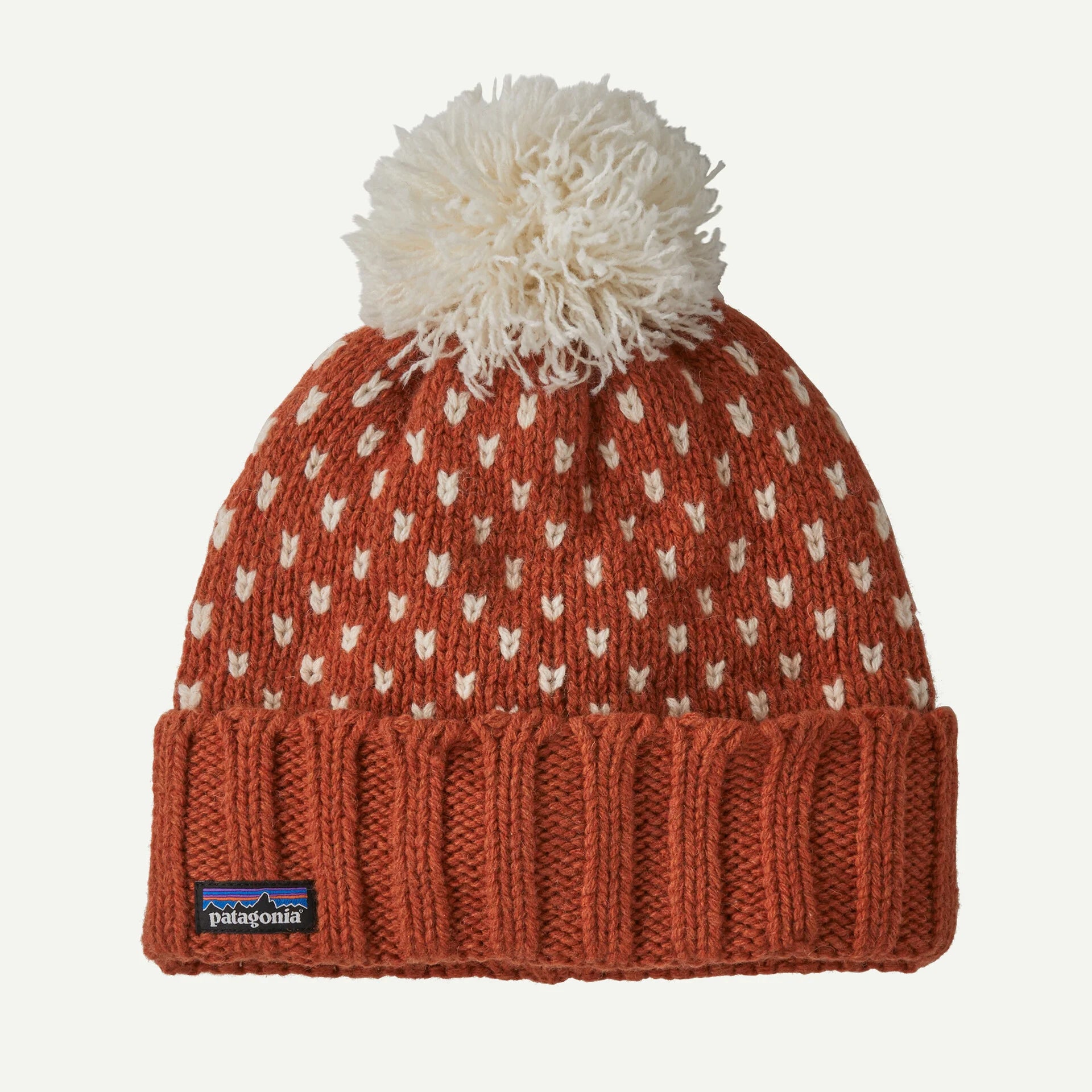Patagonia Snowbelle Beanie in Offset Dot: Burnished Red