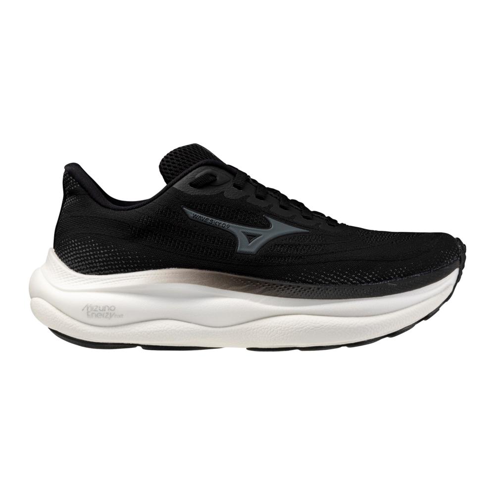 Women's Mizuno Wave Sky 9 Running Shoe in Black | Metallic Grey