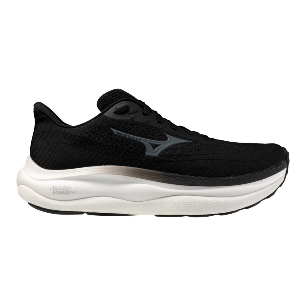 Men's Mizuno Wave Sky 9 Running Shoe in Black | Metallic Grey