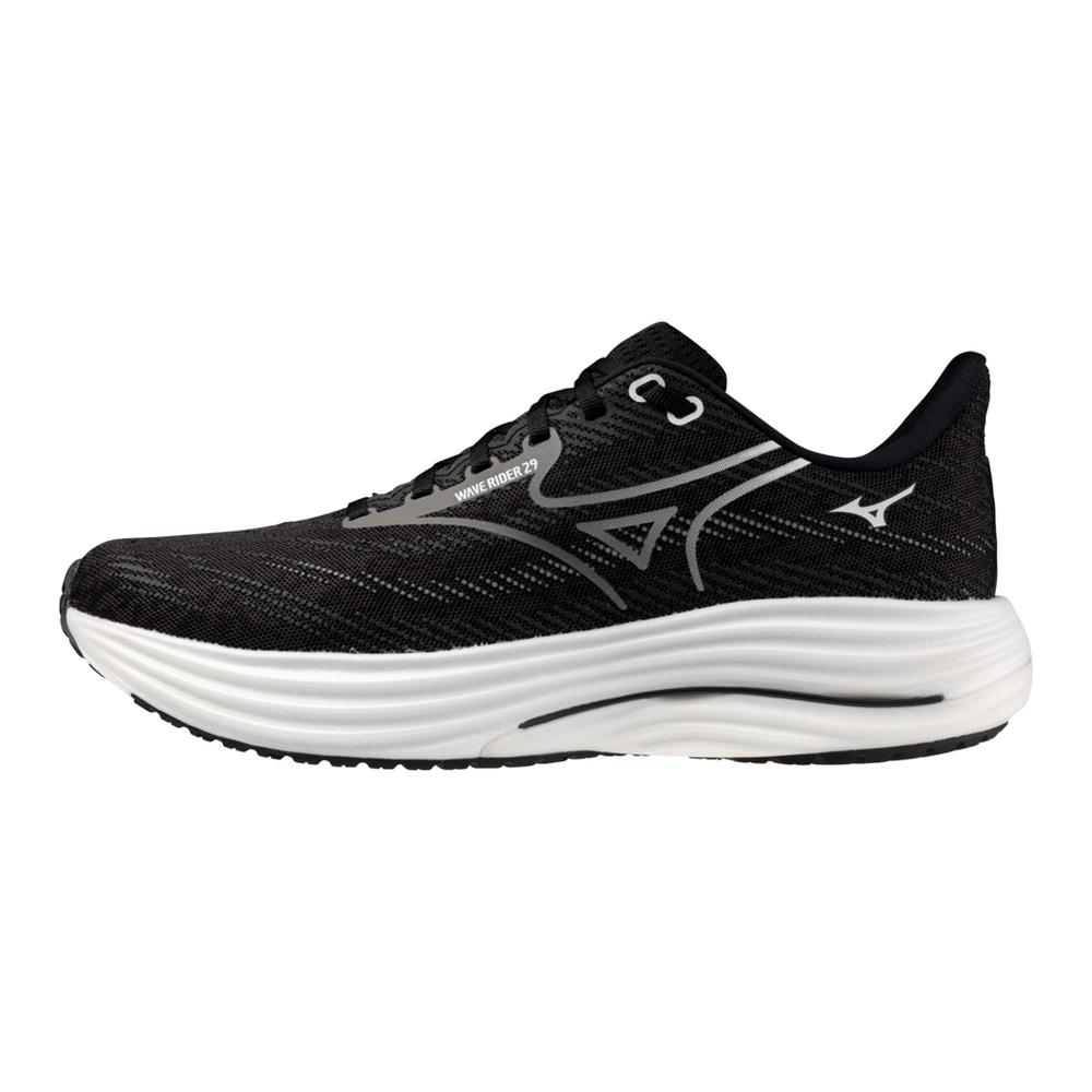 Men's Mizuno Wave Rider 29 Running Shoe in Black Sand | Quiet Shade
