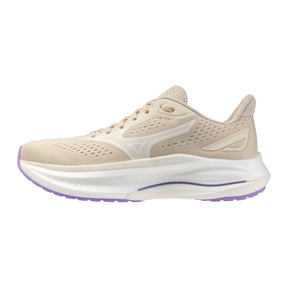 Women's Mizuno Wave Inspire 22 Running Shoe in Summer Sand White