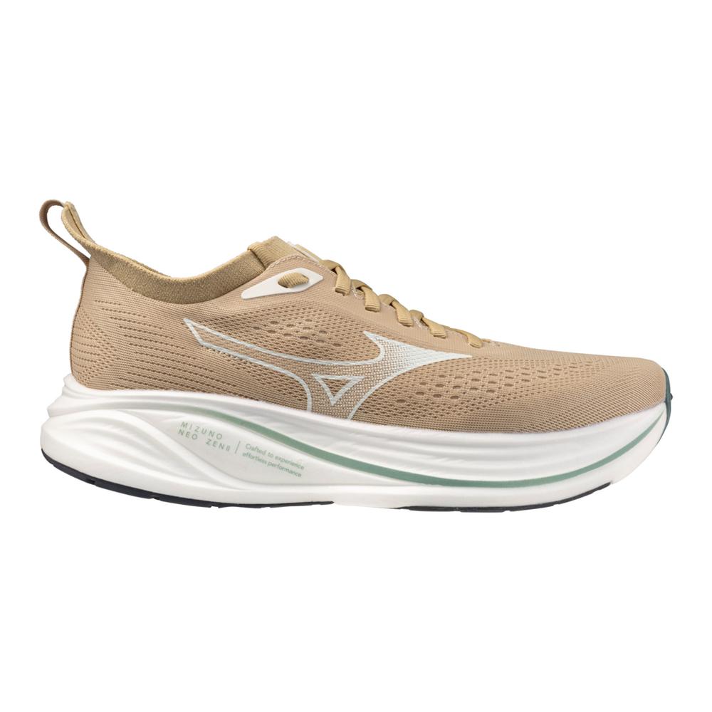 Men's Mizuno Neo Zen 2 Running Shoe in Pale Khaki Snow White