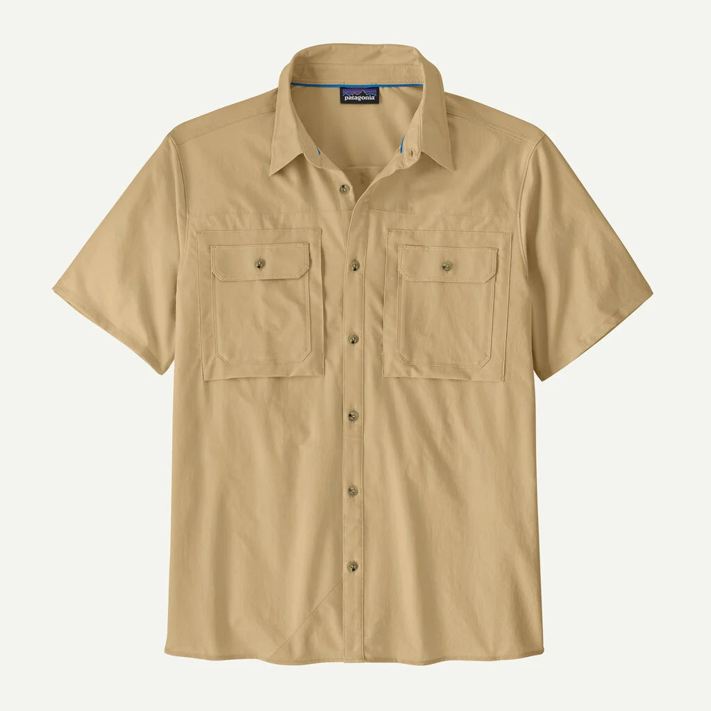 Patagonia Men's Short-Sleeved Self-Guided Sun Shirt in Nautilus Tan
