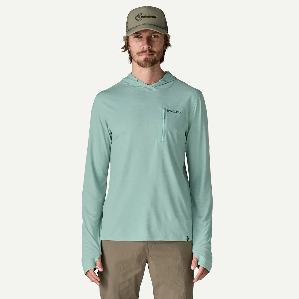 Patagonia Men's Capilene® Cool Sun Hoody - Peak Visions in Thermal Blue - Thin Ice X-Dye