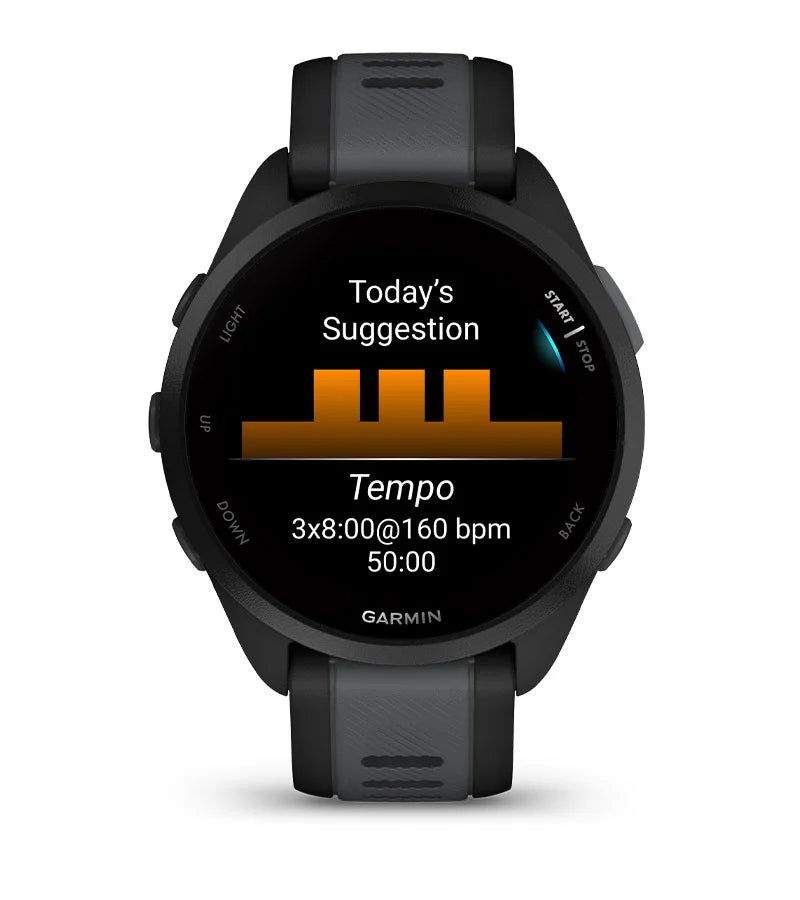 Garmin Forerunner® 165 Music Smartwatch, Black/Slate Gray