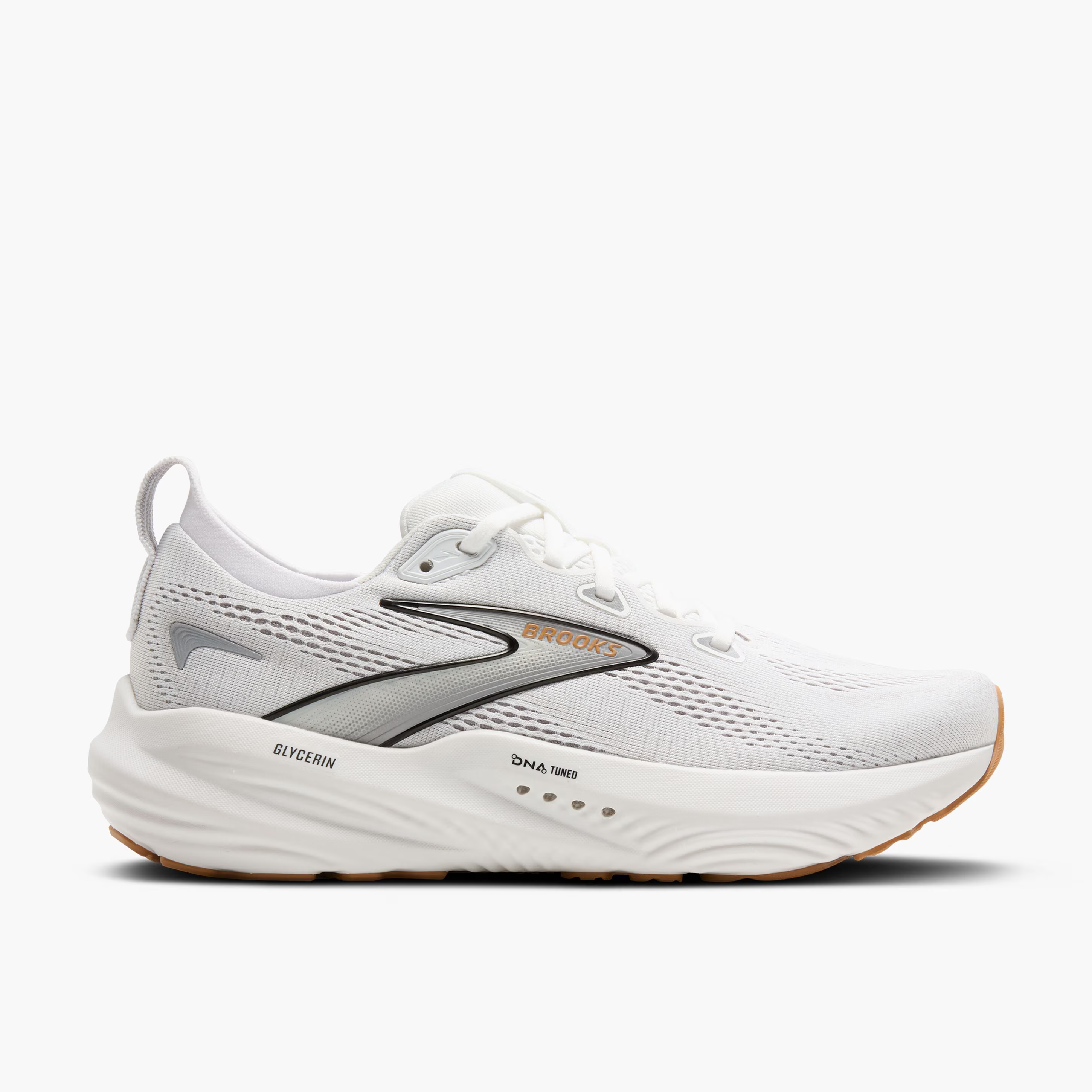 Women's Brooks Glycerin 22 Road Running Shoe in White/Grey/Black