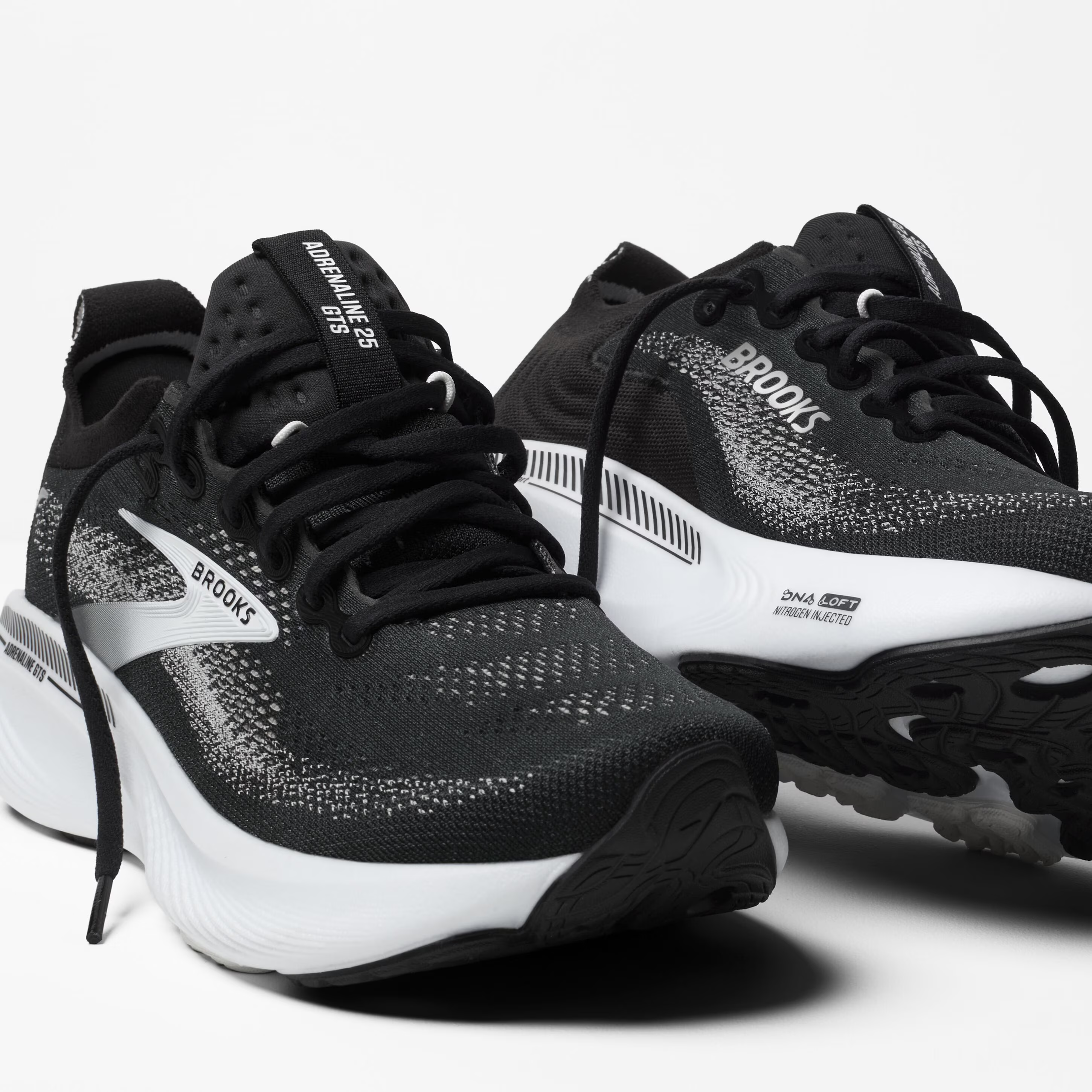 Women's Brooks Running Adrenaline GTS 25 Road Running Shoe in Black/Grey/White