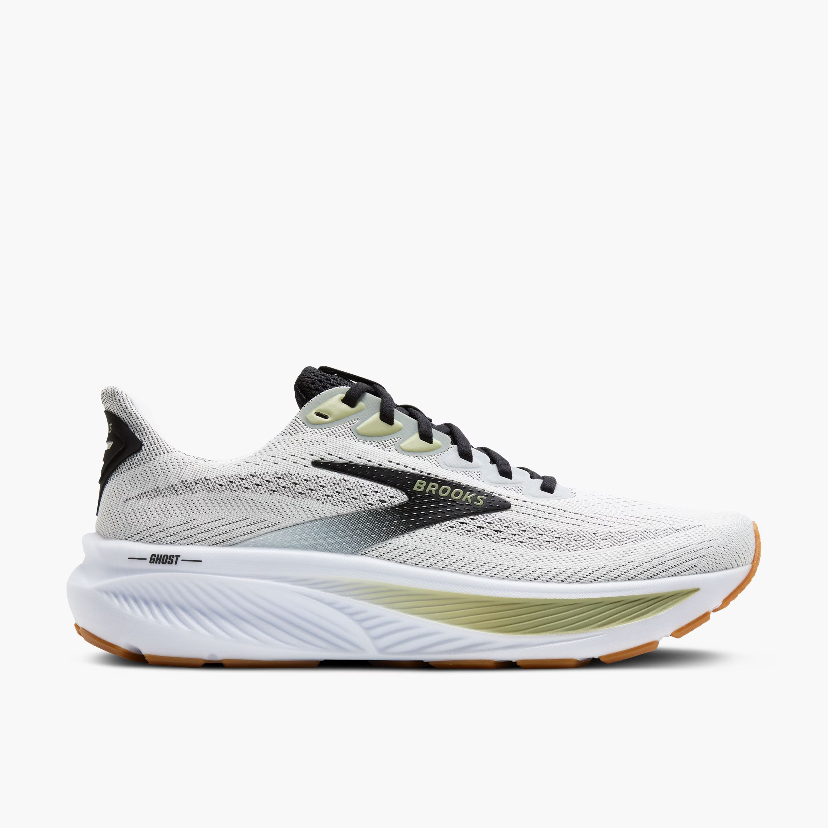 Men's Brooks Ghost 17 Road Running Shoe in White/Black/Tea