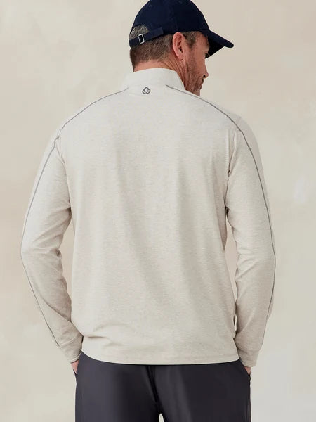 Tasc Carrollton Lightweight Quarter Zip in Oatmeal Heather