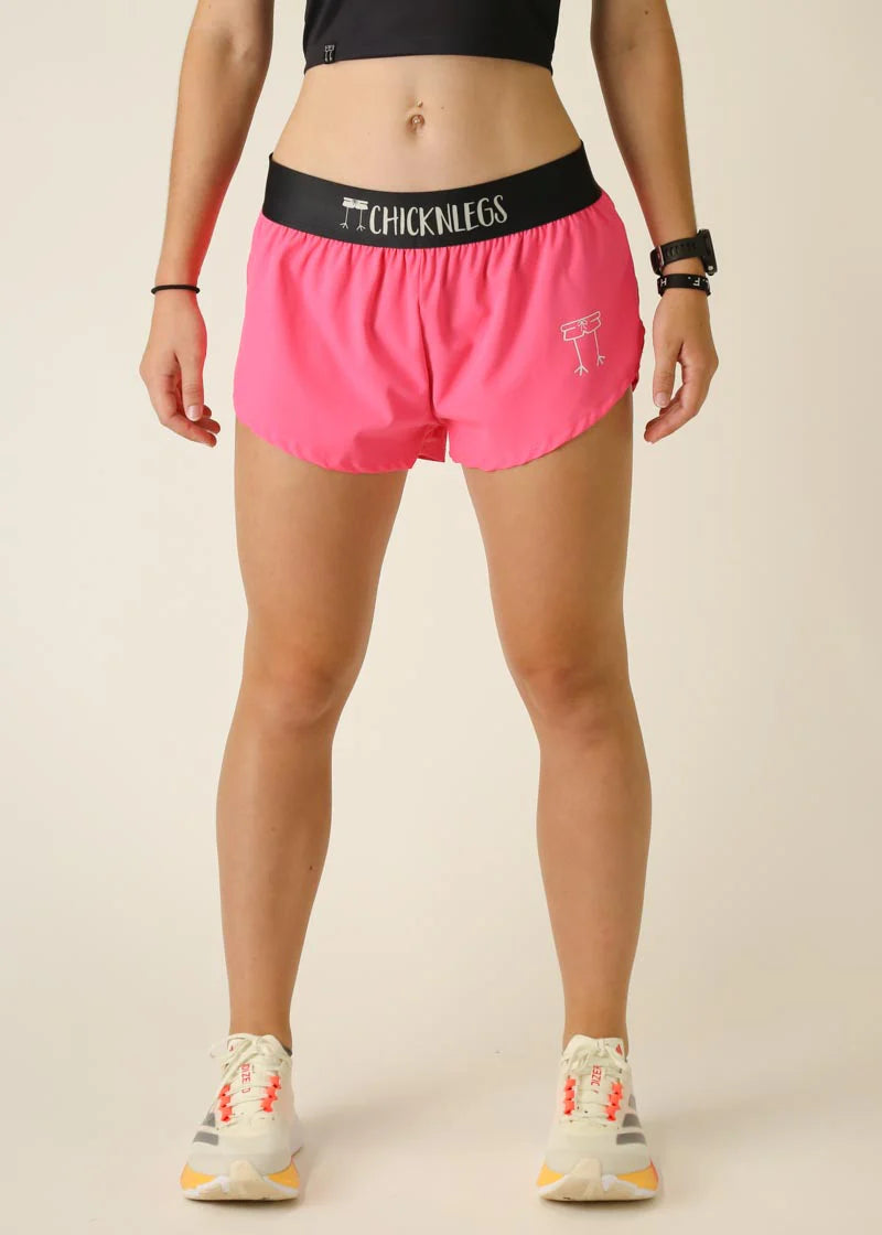 ChicknLegs Women's 1.5" Split Shorts in Neon Pink