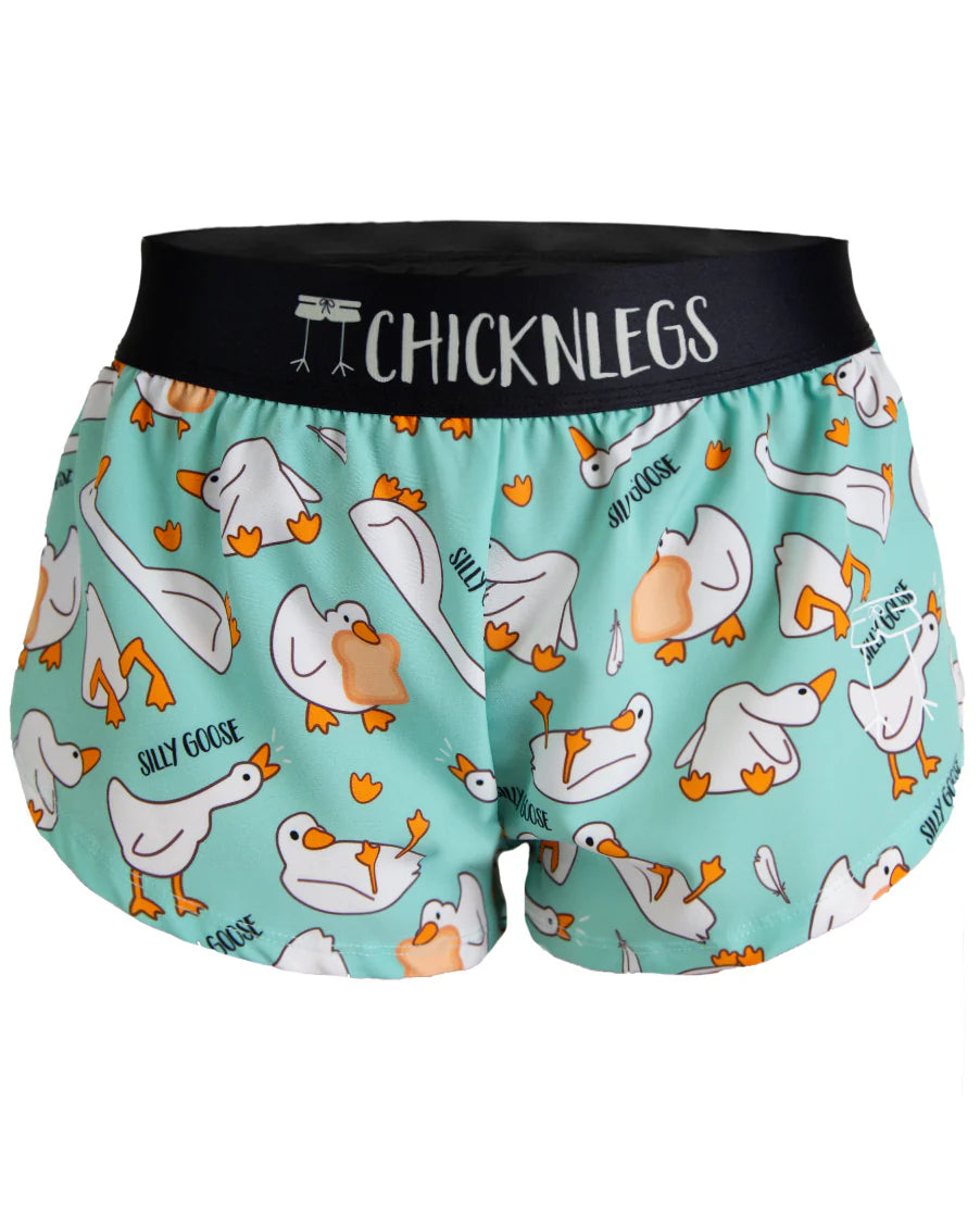 ChicknLegs Women's 1.5" Split Shorts in Silly Goose