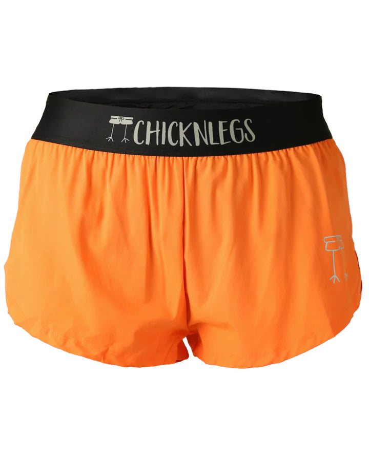 ChicknLegs Women's 1.5" Split Shorts in Neon Orange