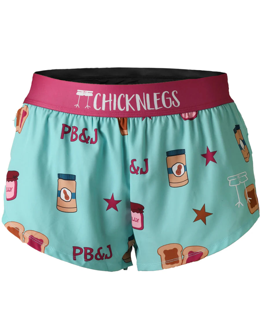 ChicknLegs Women's 1.5" Split Shorts in PB&J