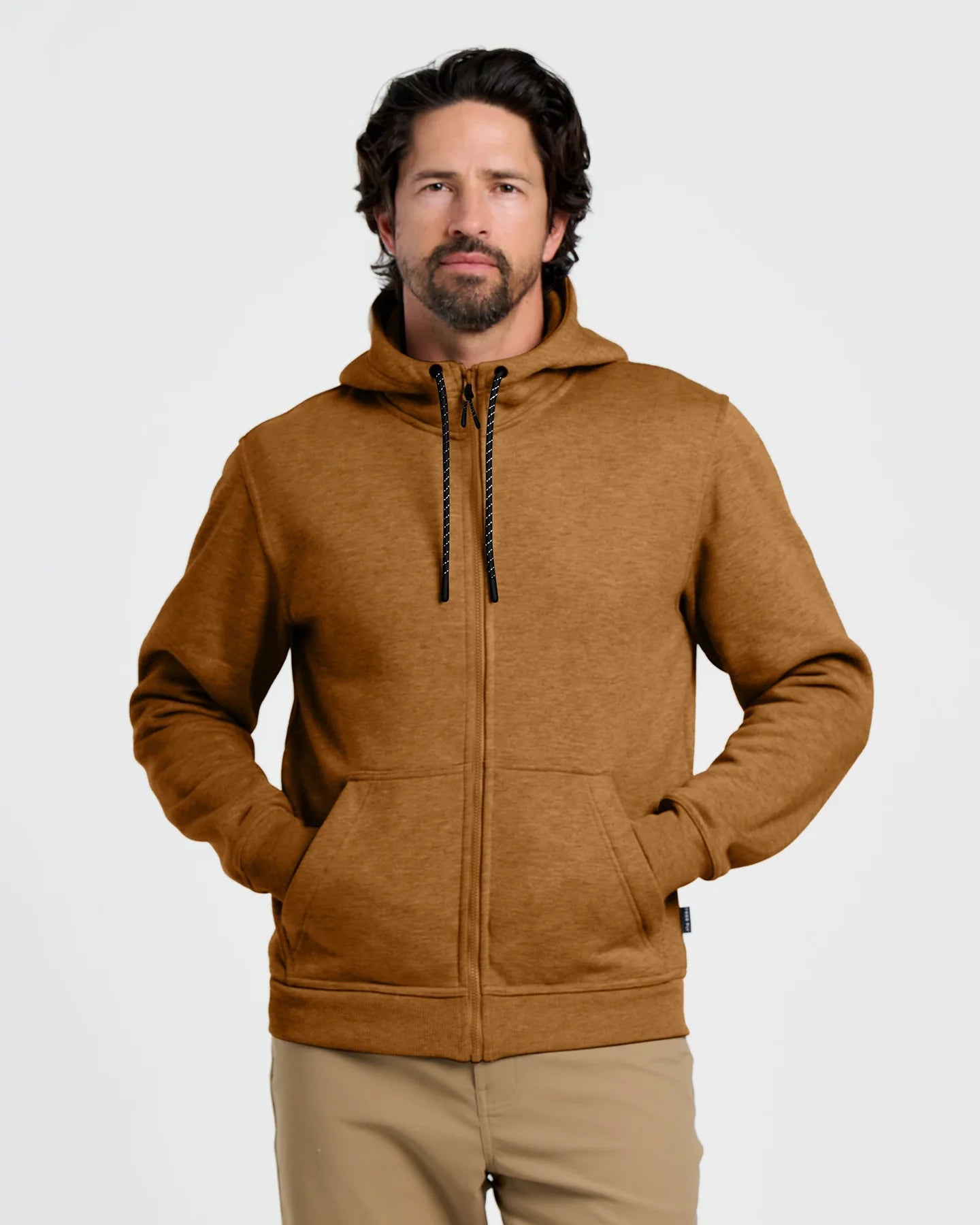 Free Fly Men's Bamboo Northcoast Fleece Full Zip Hoodie in Russet