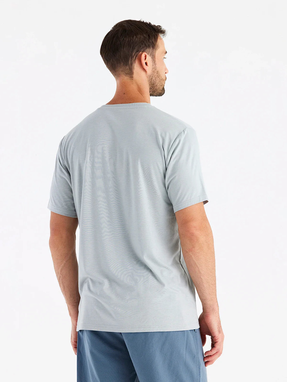 Free Fly Men's Bamboo Flex Pocket Tee in Heather Aspen Grey