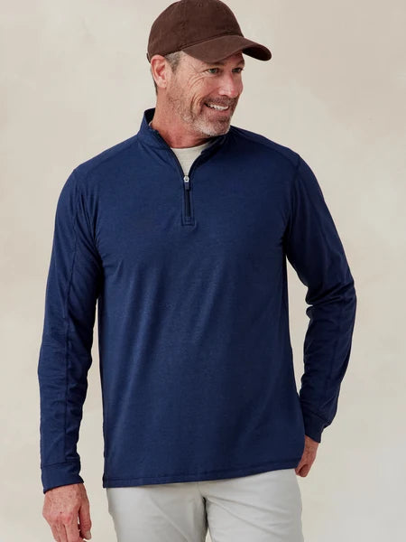 Tasc Carrollton Lightweight Quarter Zip in Classic Navy