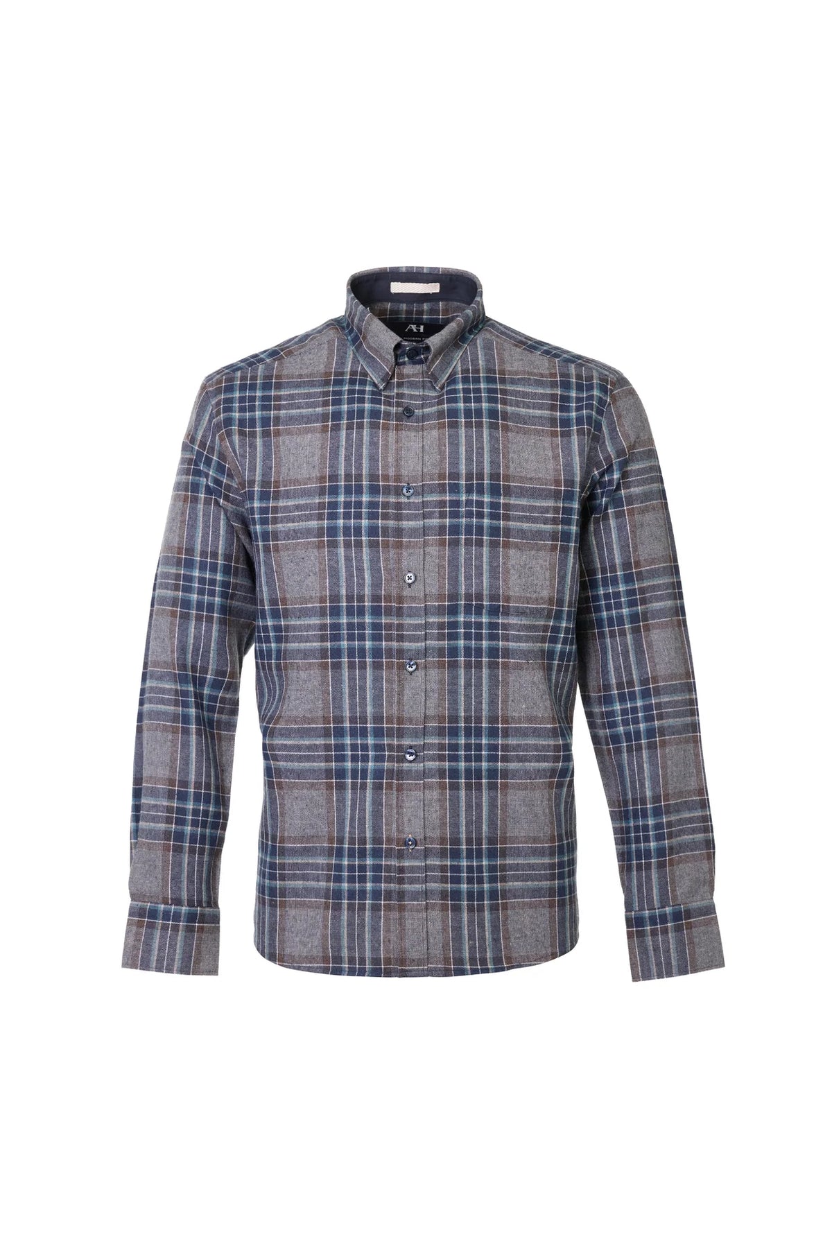 American Heritage Co. Ultra-Soft Brushed Melange Brown Flannel in Brown