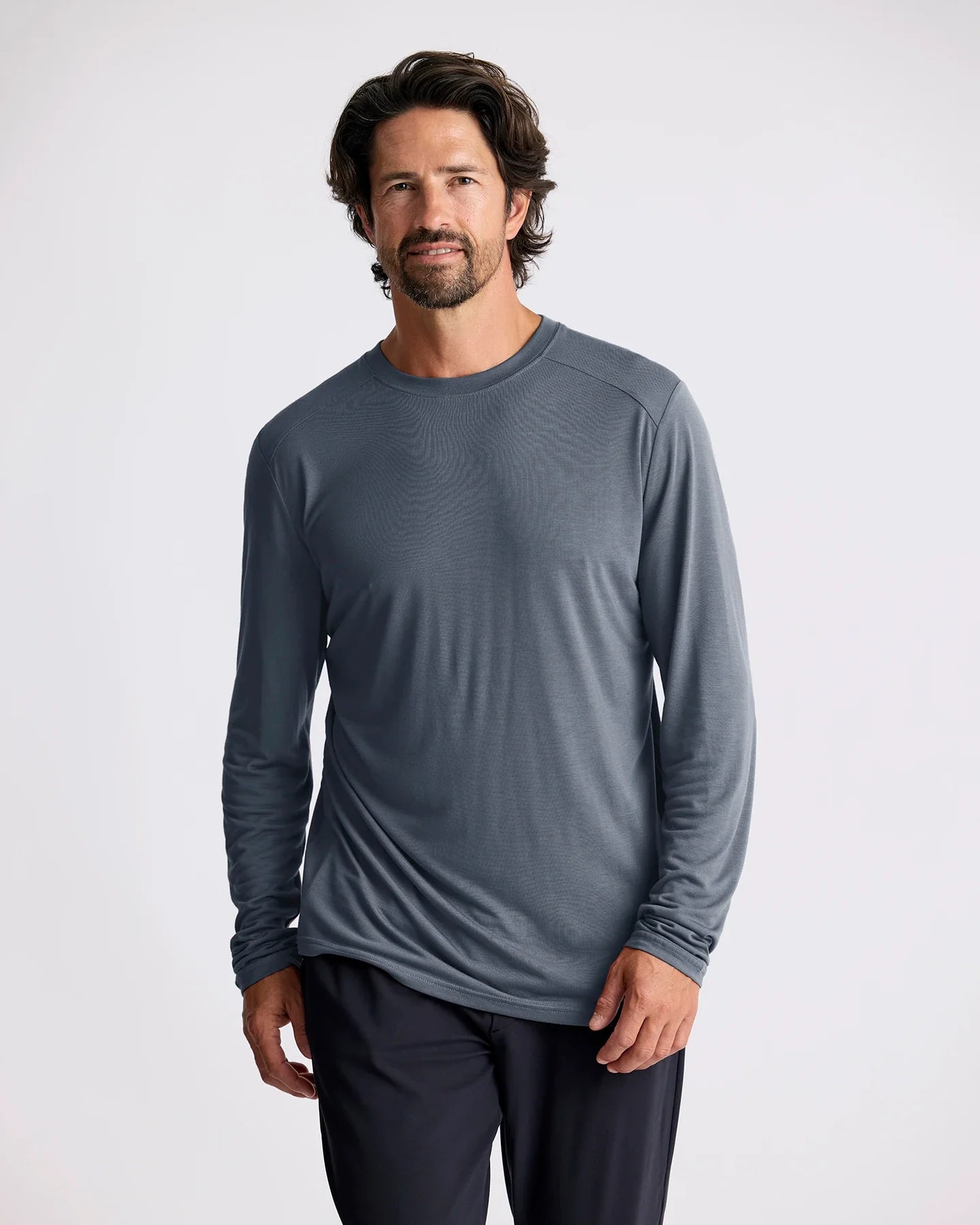 Free Fly Men's Bamboo Lightweight Long Sleeve in Storm Cloud