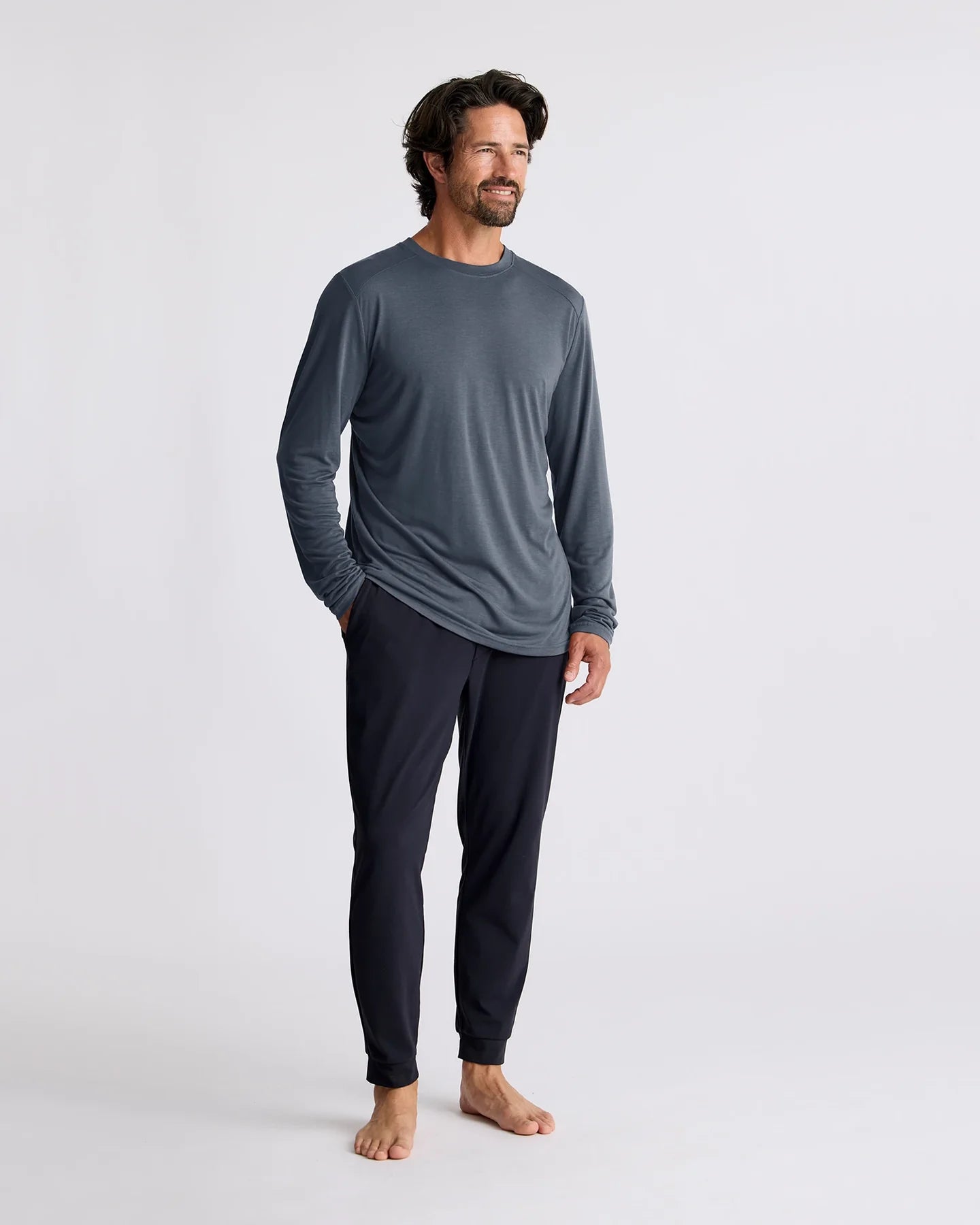 Free Fly Men's Bamboo Lightweight Long Sleeve in Storm Cloud