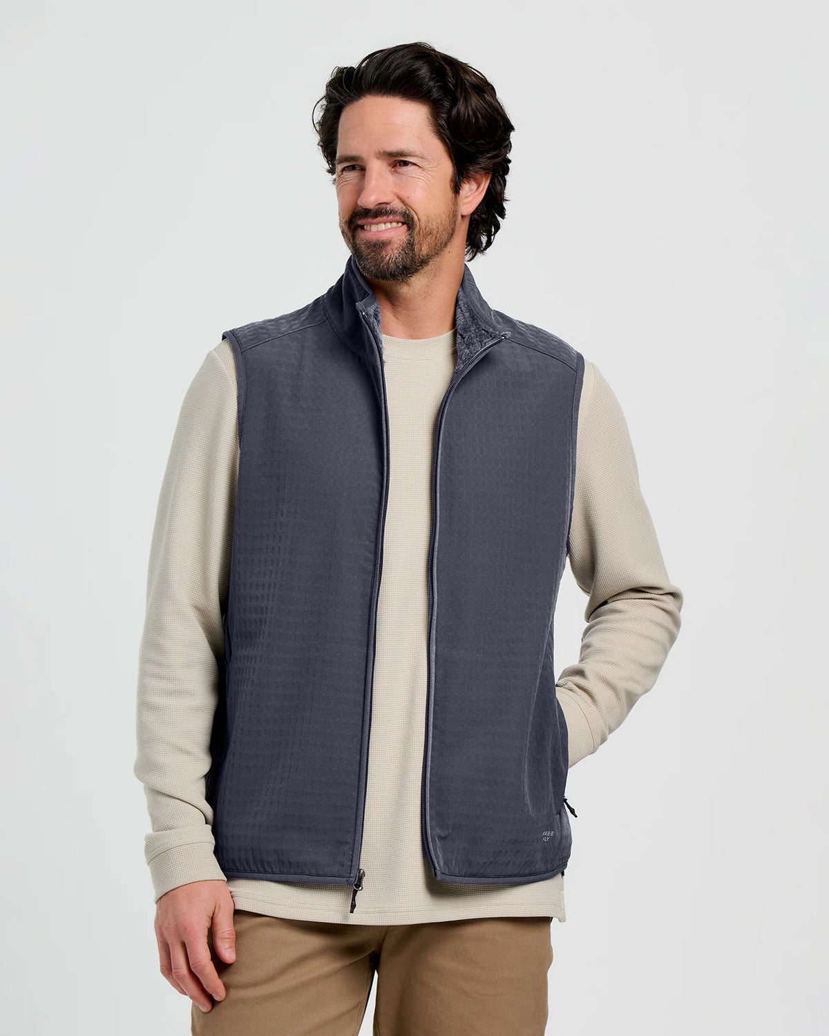 Free Fly Men's Gridback Fleece Vest in Storm Cloud
