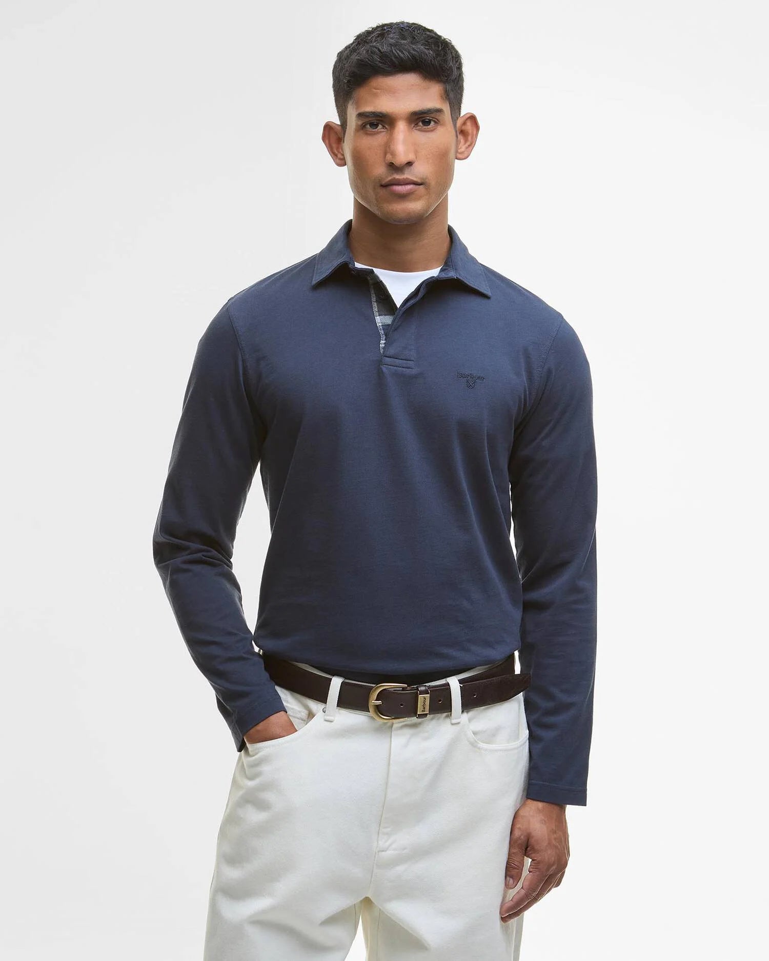 Barbour Margrove LS Tailored Polo Shirt in Navy