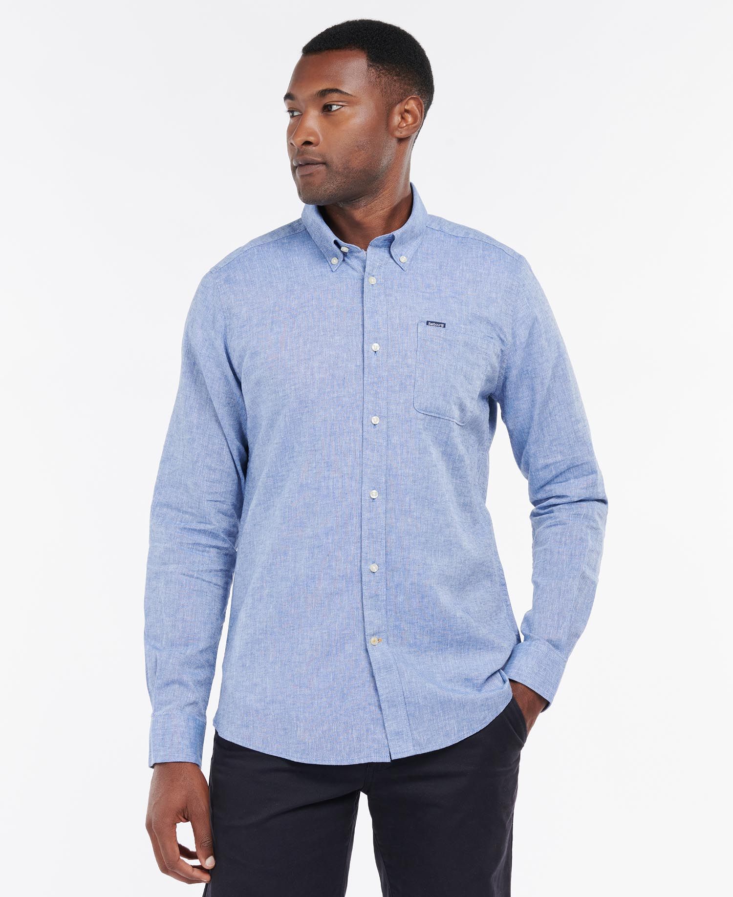 Barbour Nelson Tailored Long-Sleeved Shirt in Blue