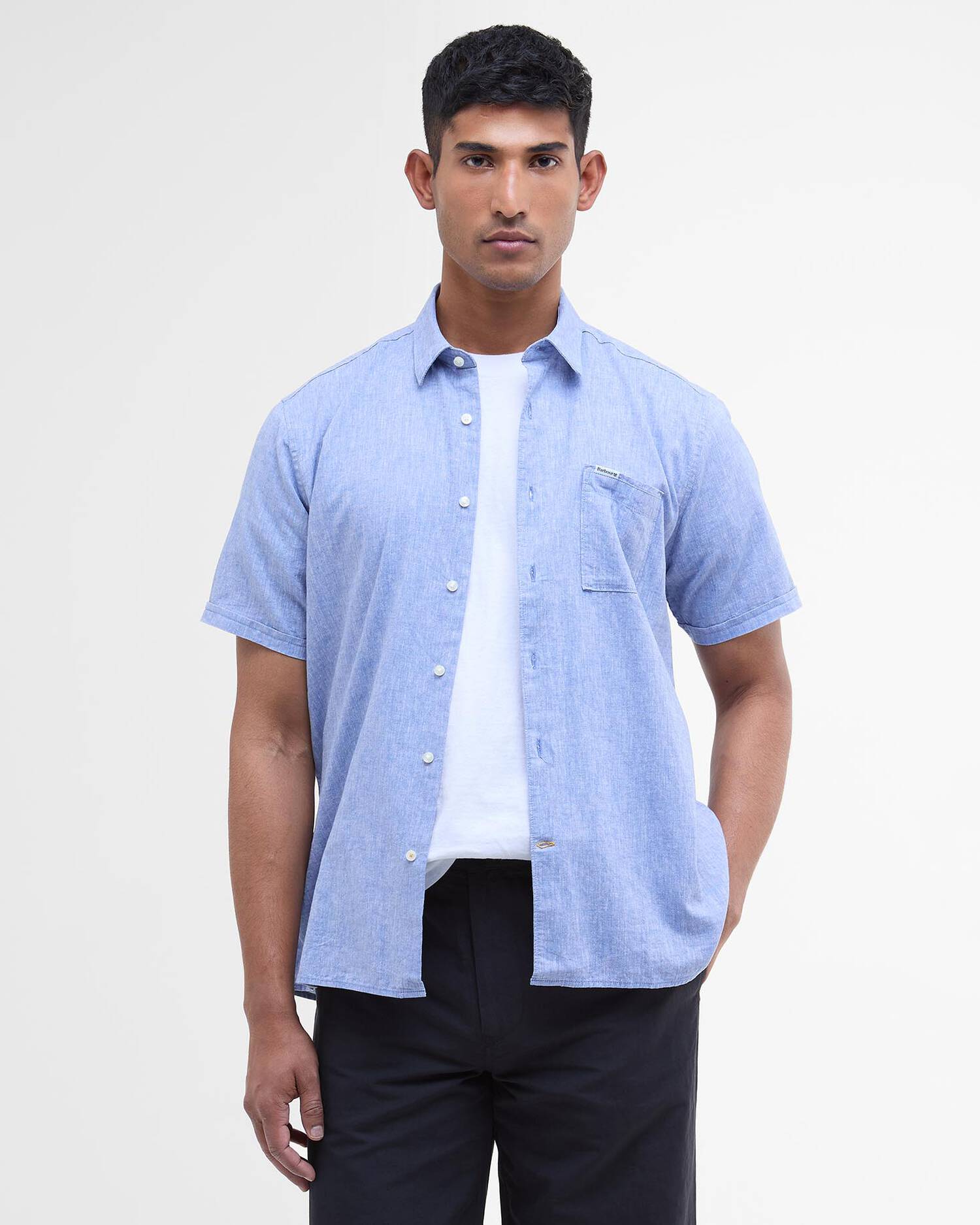Barbour Nelson Regular Short-Sleeved Shirt in Blue