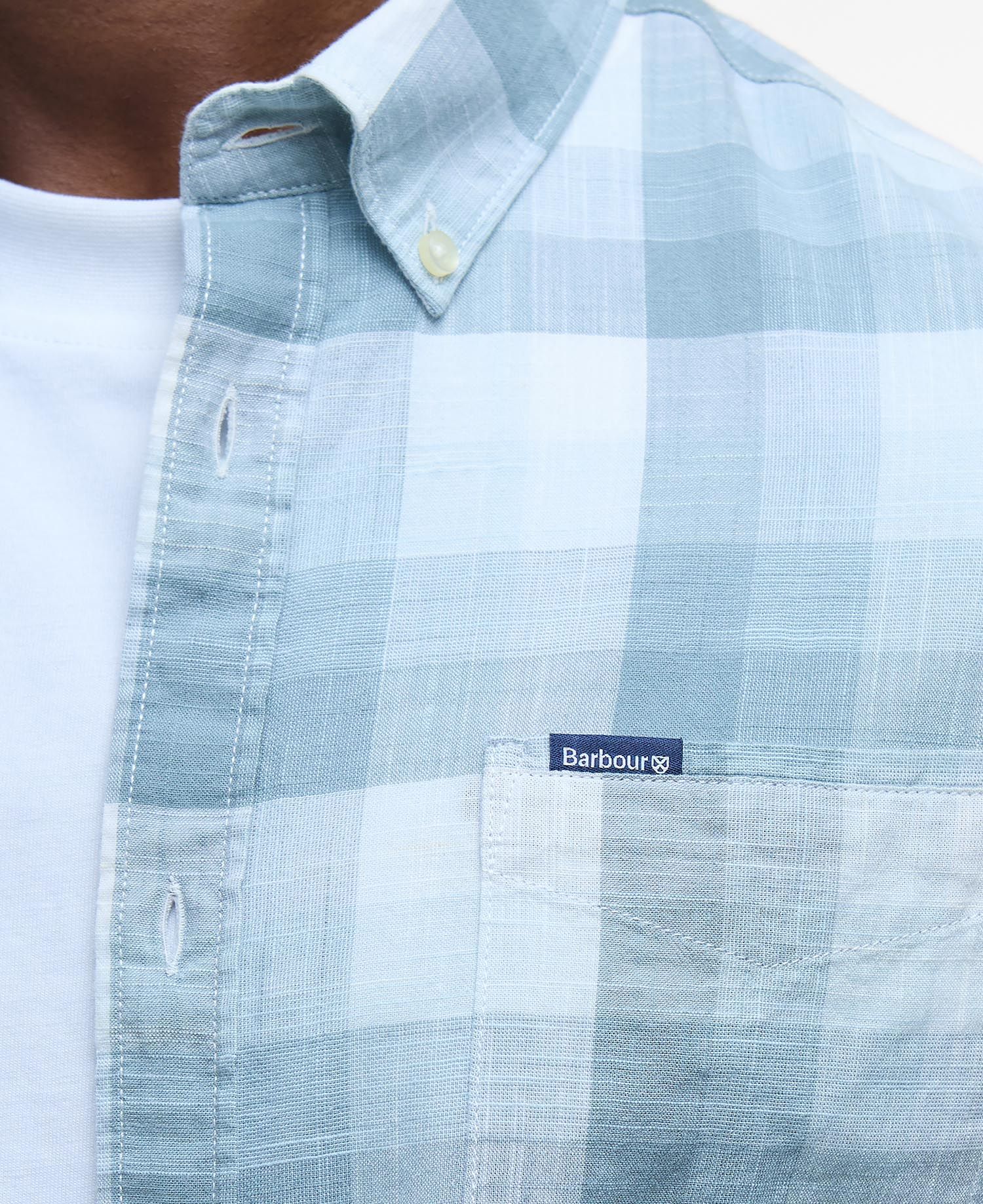 Barbour Hillroad Tailored Long-Sleeved Shirt in Vintage Teal