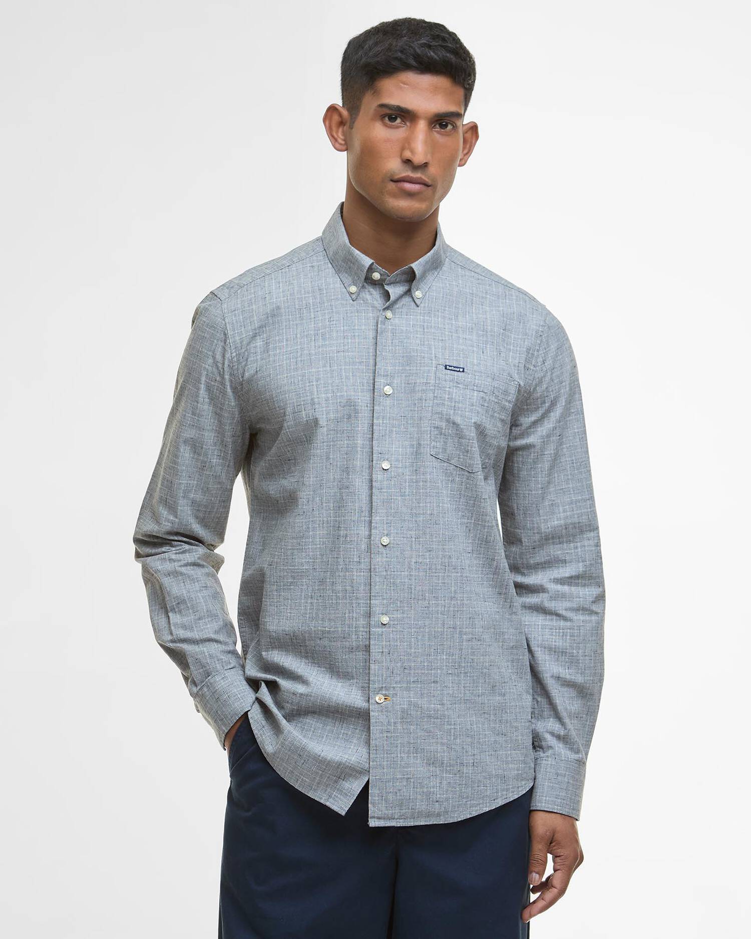 Barbour Wester Slub Tailored Shirt in Chambray