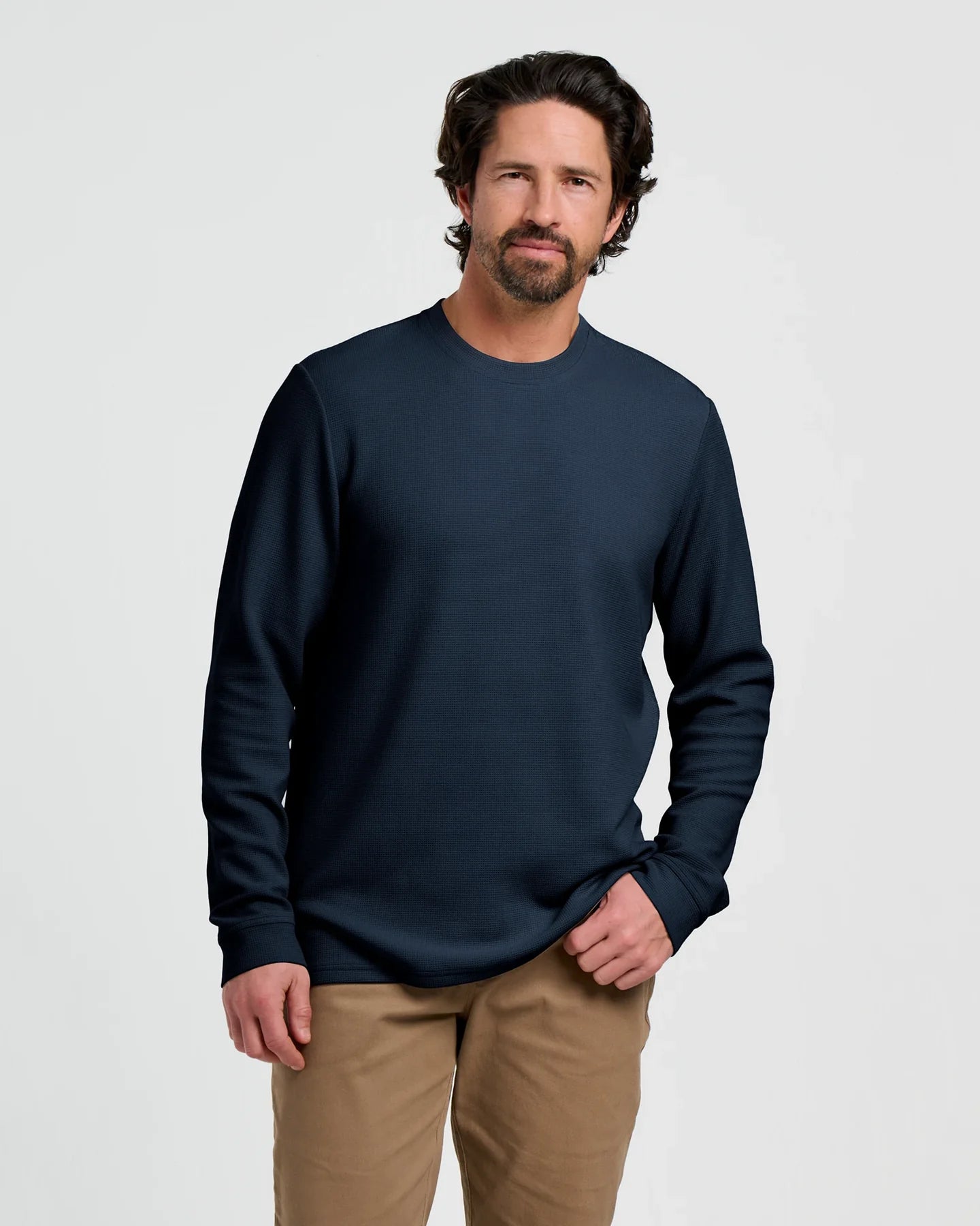 Free Fly Men's Waffle Crew in Deep Navy
